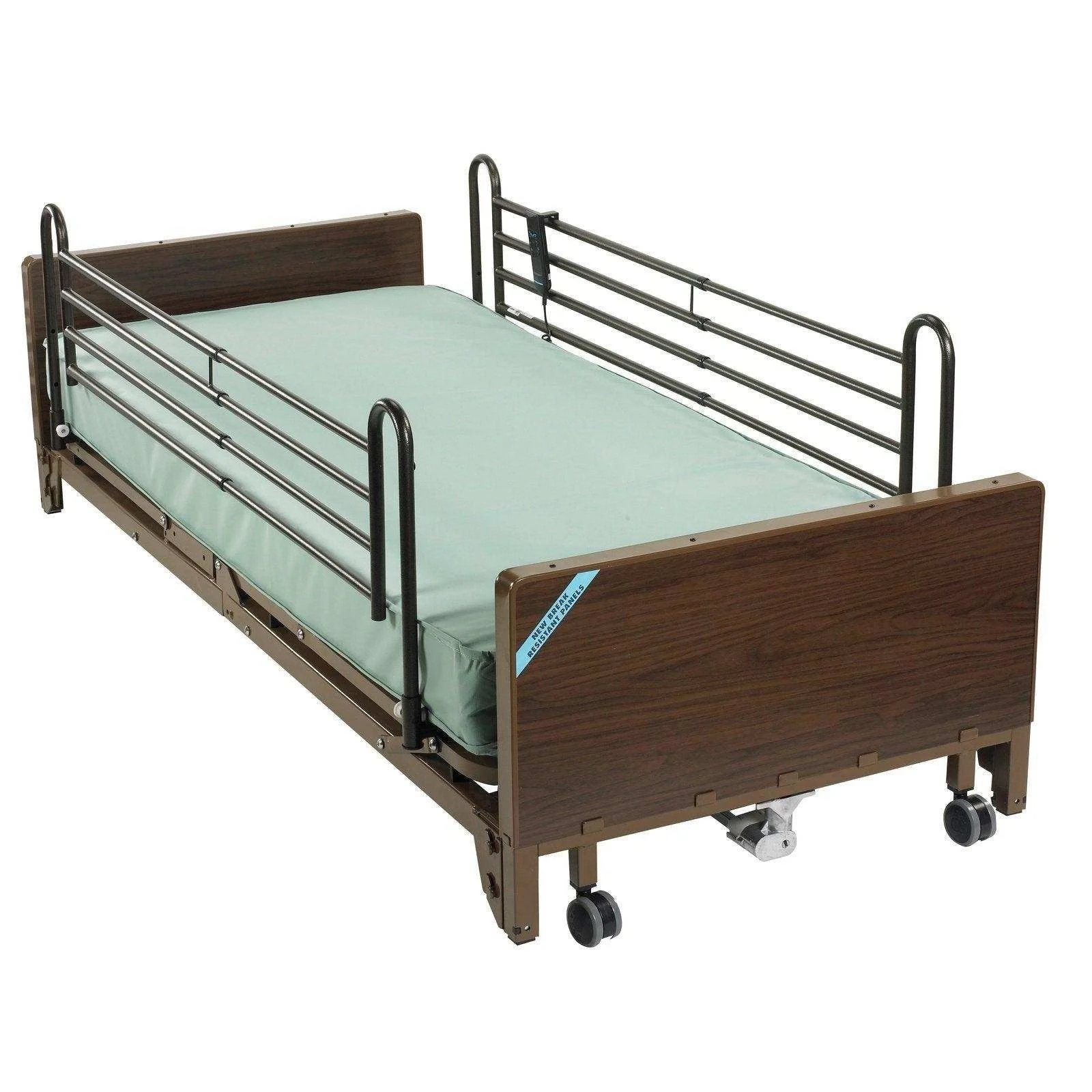 Hospital Bed with Mattress and Rails