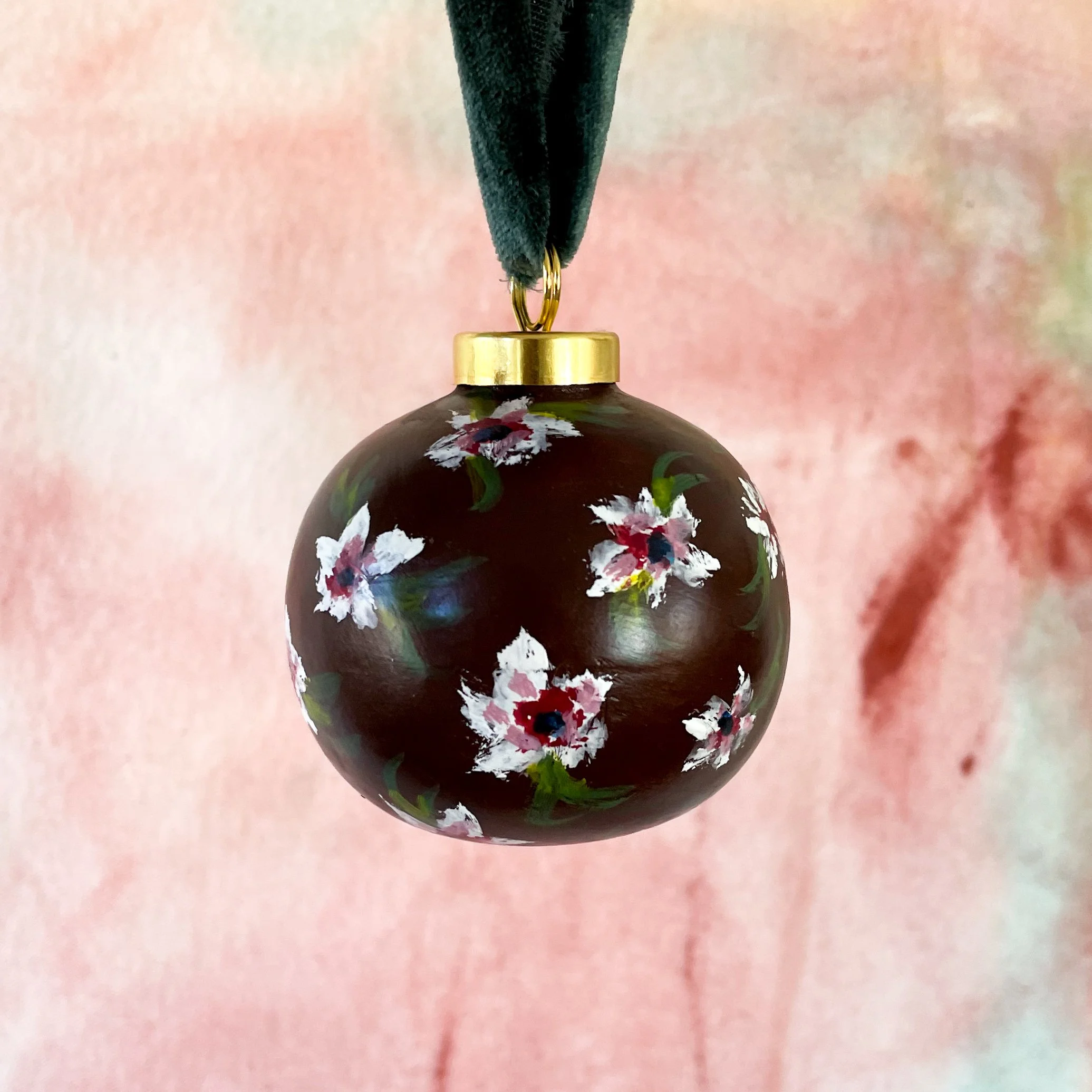 Florals on Brown Globe