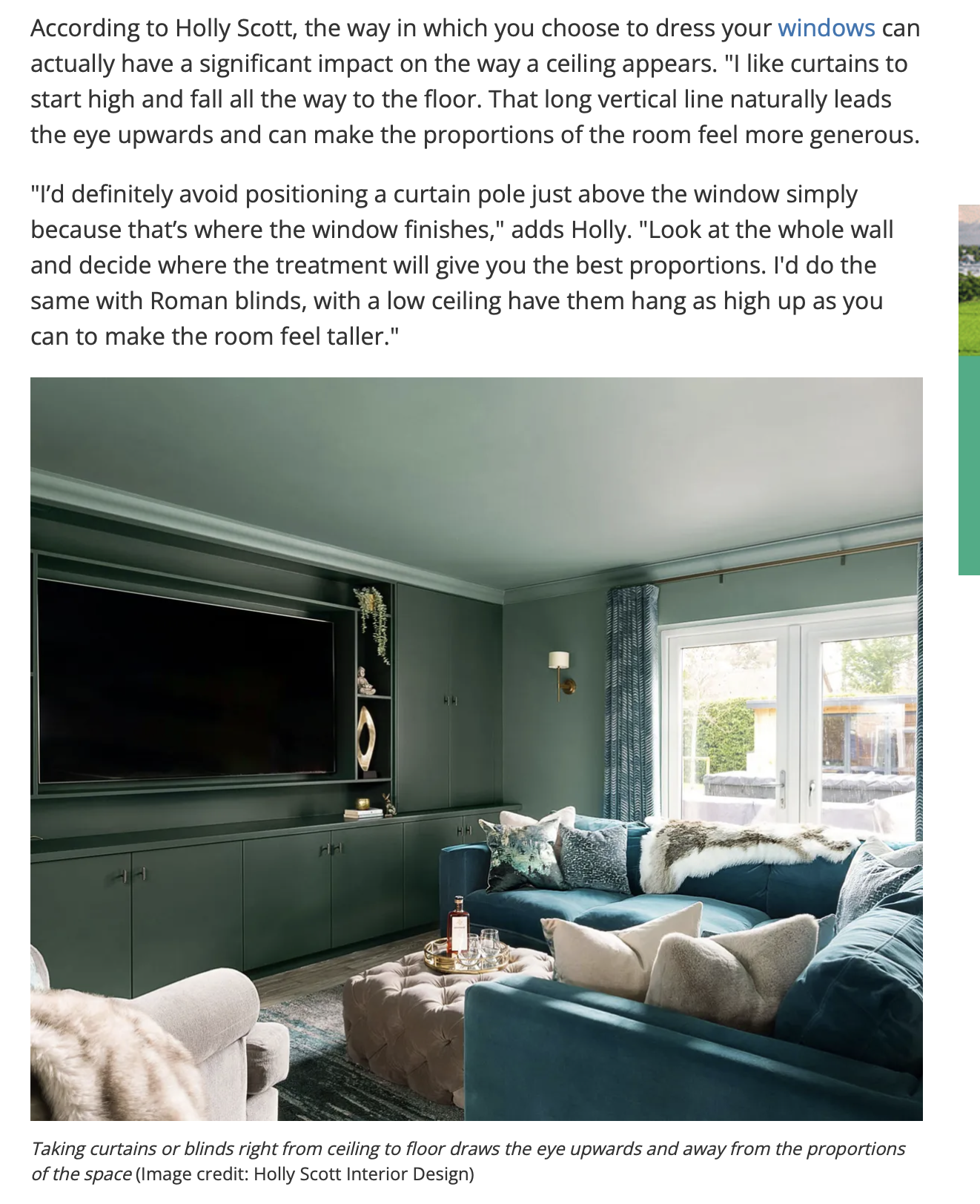 Green colour drenched interior by Holly Scott Interior Design featured in Homebuilding & Renovating