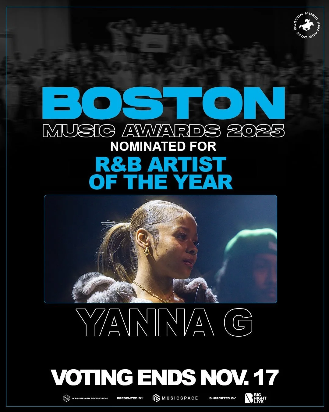 That voice. That energy. That soul. 🔥 Yanna G embodies R&amp;B in every way &mdash; we see you, we celebrate you, and we&rsquo;re so proud! 🌹🎤
Vote Yanna G for &ldquo;R&amp;B Artist of the Year&rdquo;! 💫
Let&rsquo;s get our girl to the top &mdash