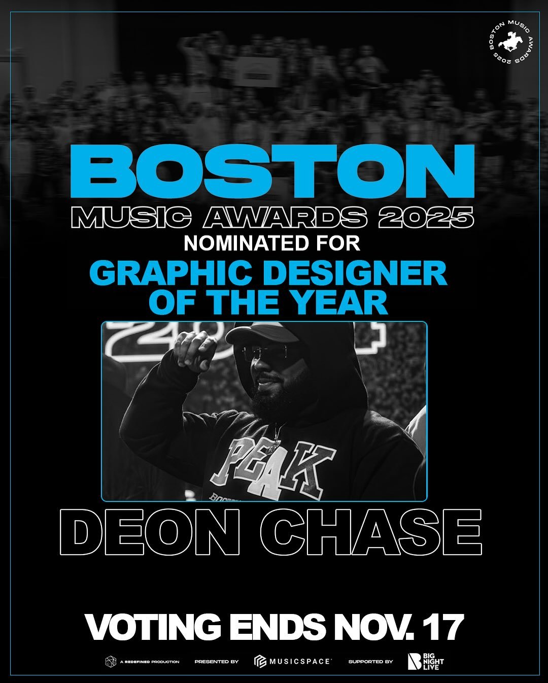From visuals to vision &mdash; Deon Chase does it all! 🙌🏾💫
A true creative force representing for the city. The family couldn&rsquo;t be prouder!
Vote Deon Chase for &ldquo;Graphic Designer of the Year&rdquo; 🎨🏆
Let&rsquo;s keep lifting our peop