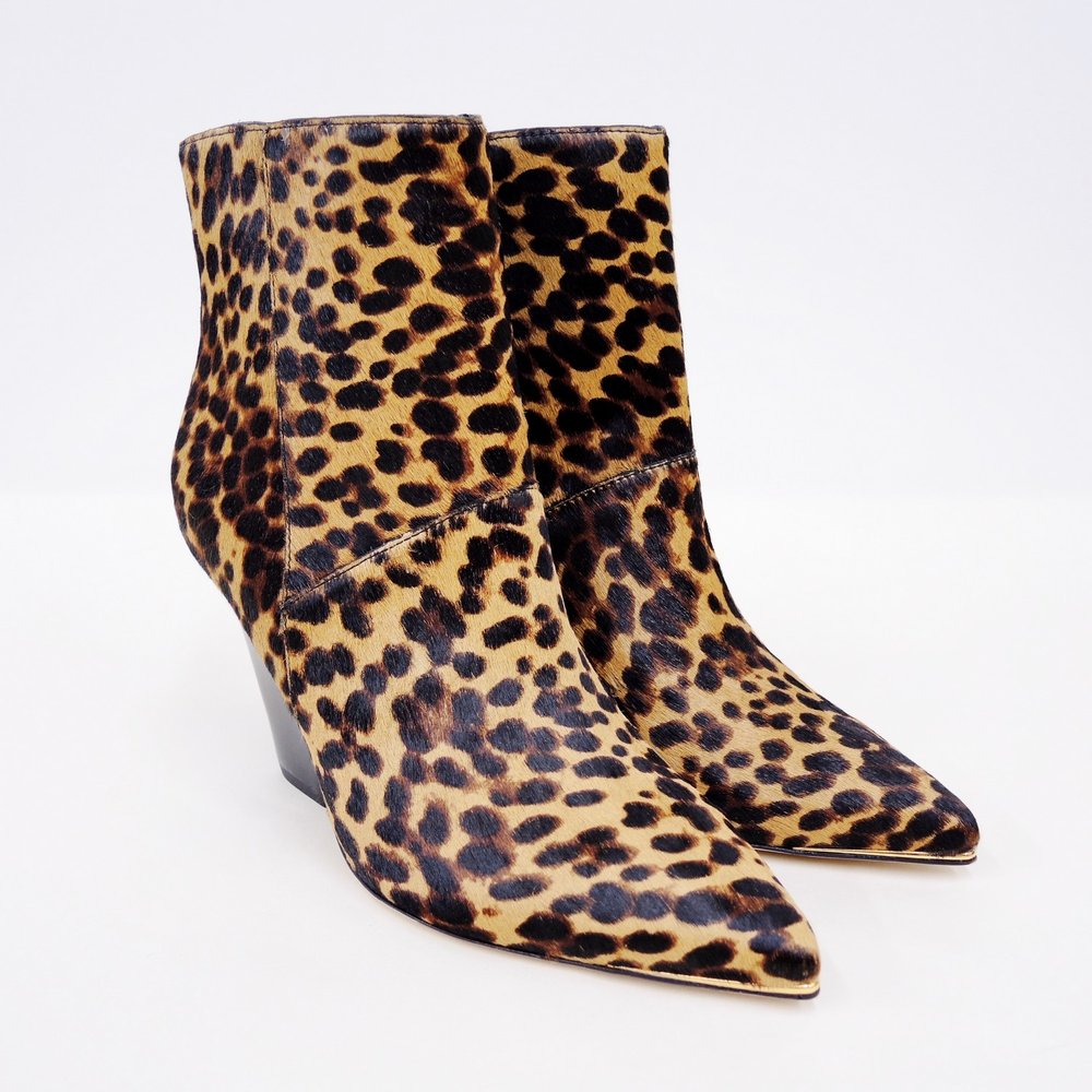TORY BURCH Leopard Print Calf Hair 'Lila' Booties Size  — Seams to Fit  Women's Consignment