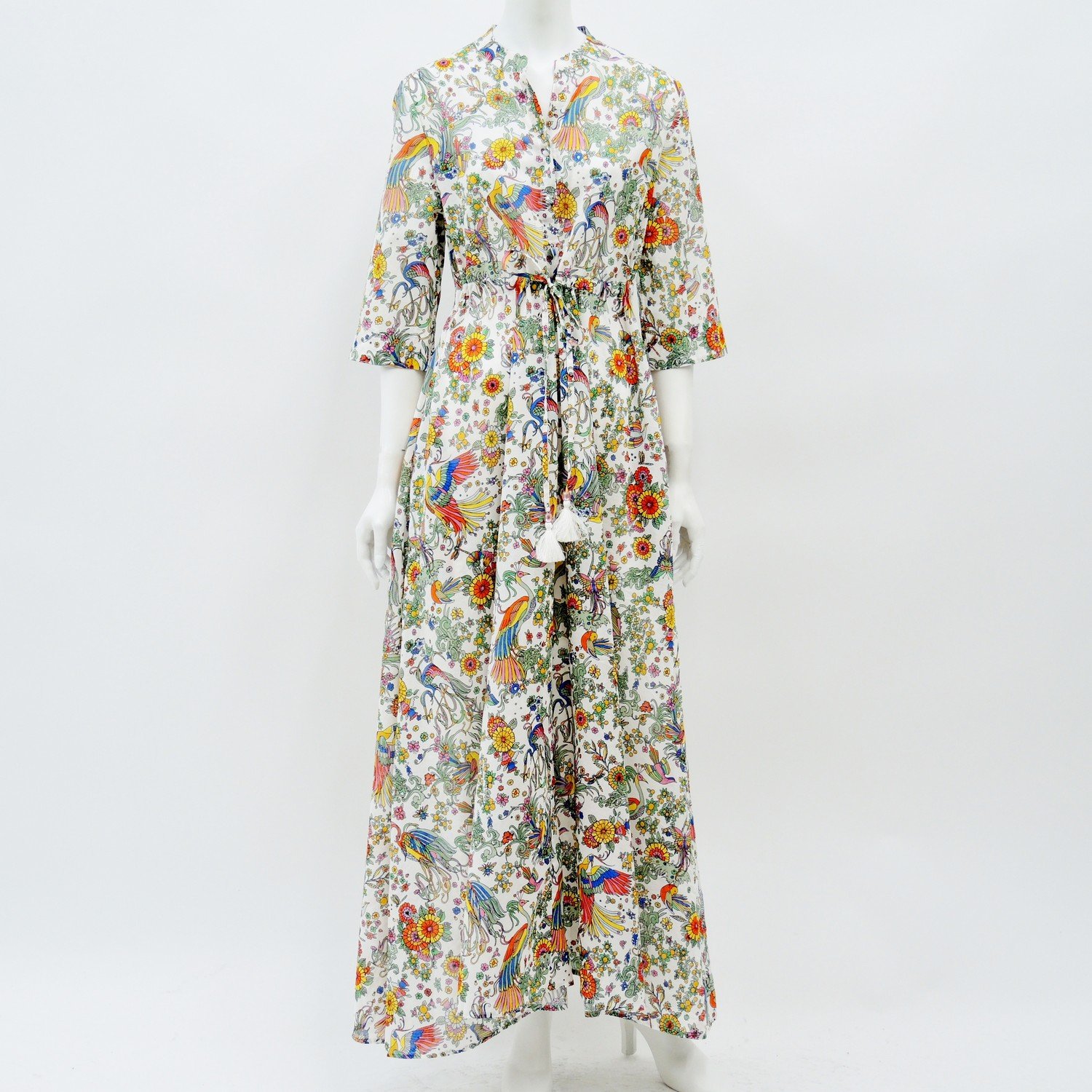 TORY BURCH Colorful Floral Bird Print Maxi Dress Size M — Seams to Fit  Women's Consignment