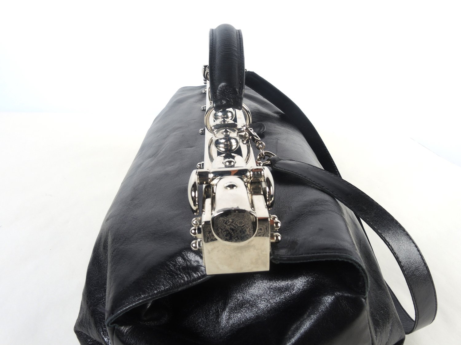 Chain Strap Push-Lock Shoulder Bag, Burgundy, hi-res