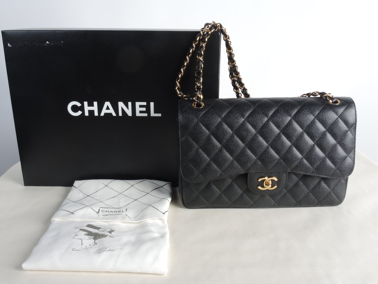 CHANEL Black Caviar 'Jumbo Double Flap' Purse — Seams to Fit Women's  Consignment