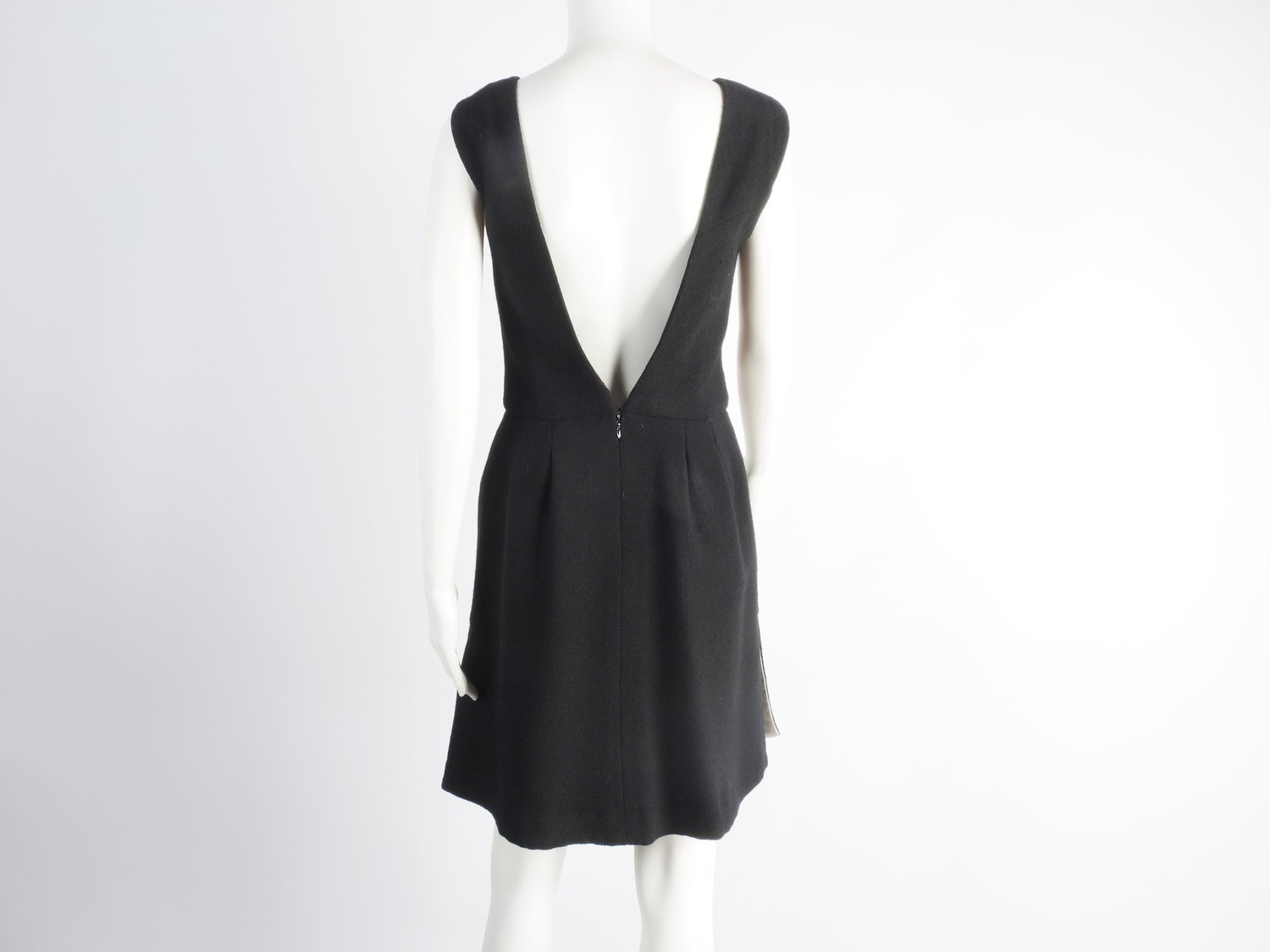 CHANEL Vintage Black Wool Cocktail Dress (2-4) — Seams to Fit