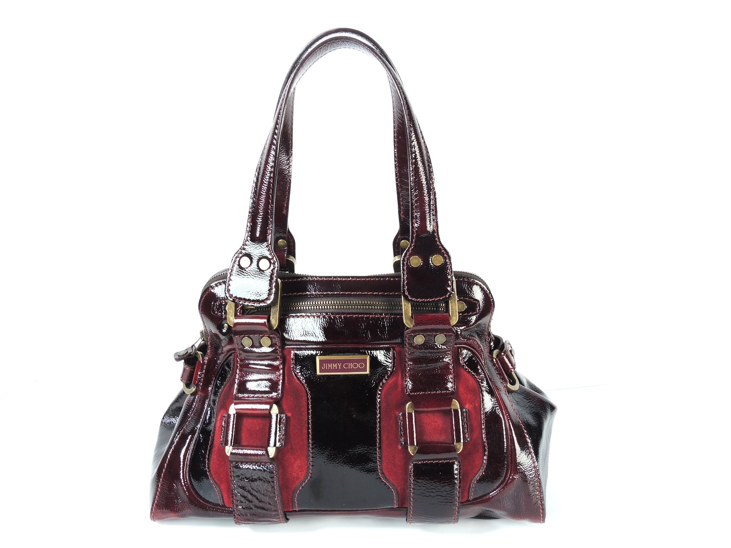 Burgundy Patent Leather Handbag