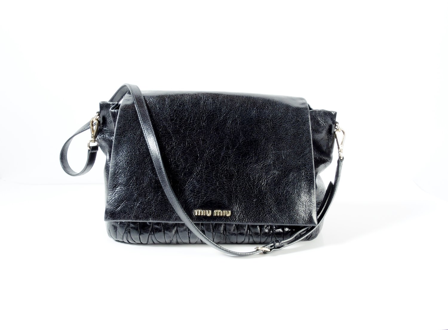 MIU MIU Black Flap Shoulder Bag — Seams to Fit Women's Consignment