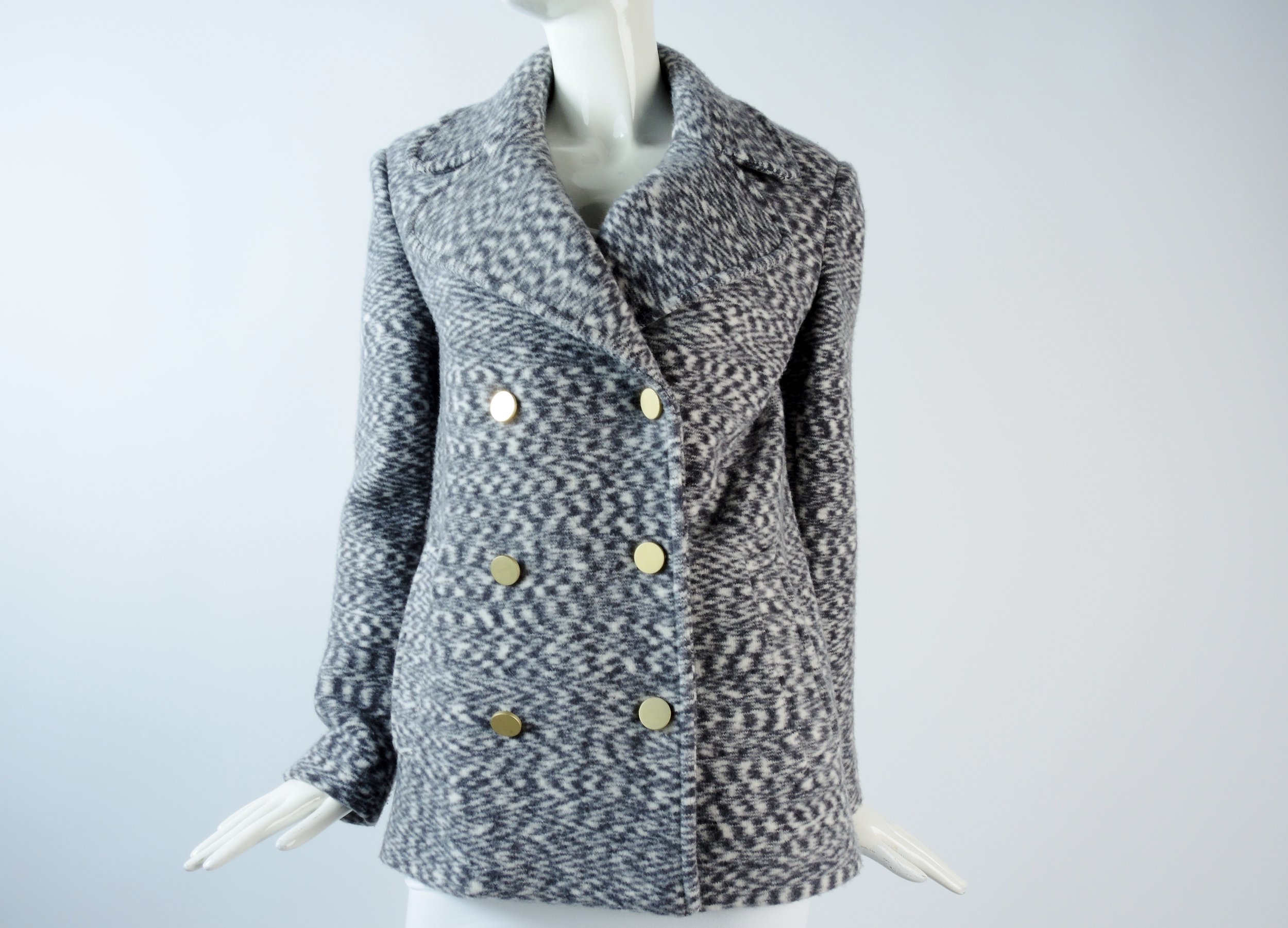 MISSONI Grey and White Patterned Coat (L) — Seams to Fit