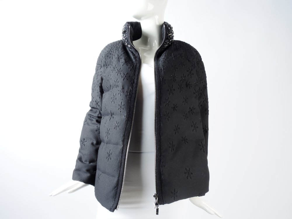 Louis Vuitton Grey Cashmere Monogram Boyhood Puffer Jacket XXS