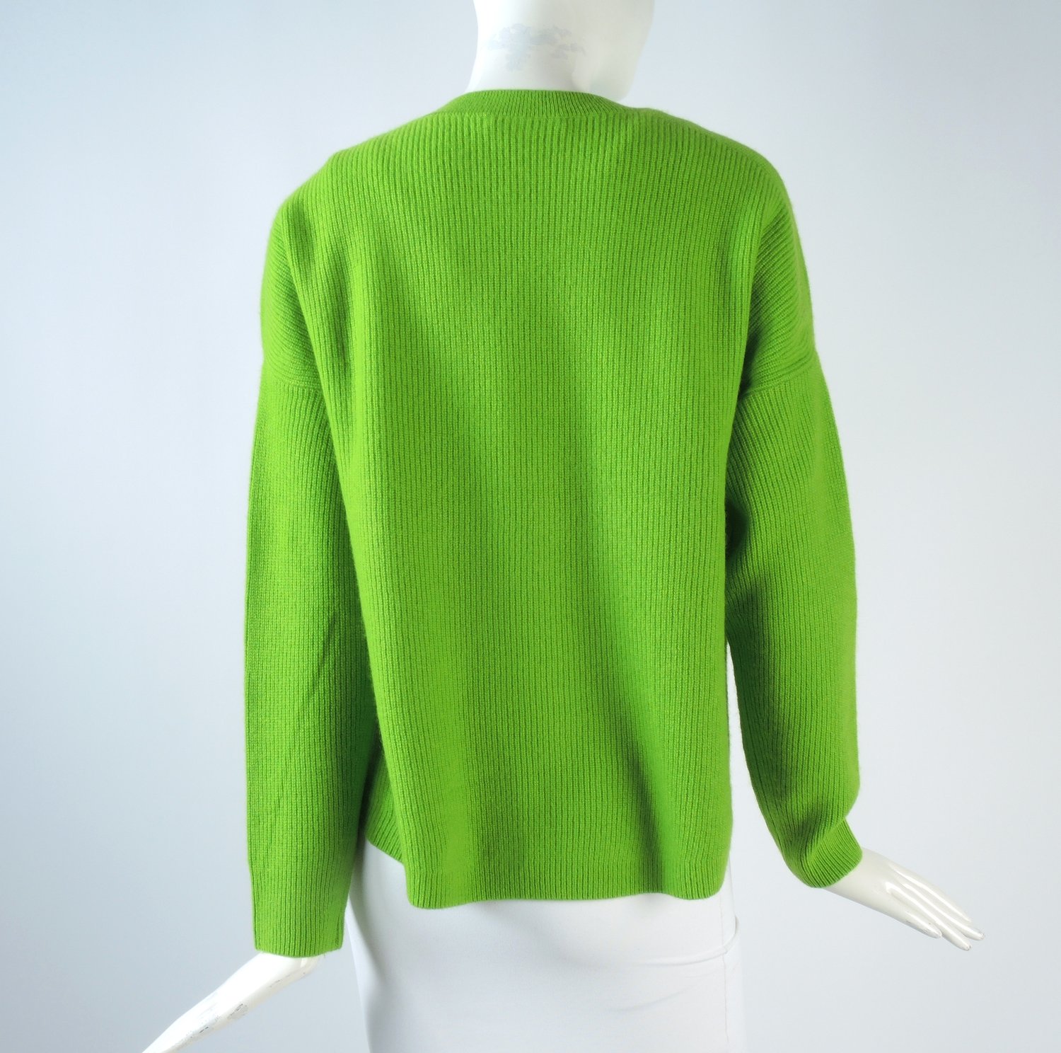 Gallery, Sweaters, Gallery Sweater Elliptical Hem Long Sleeve Crew Mint  Green Stretch Knit Xl New