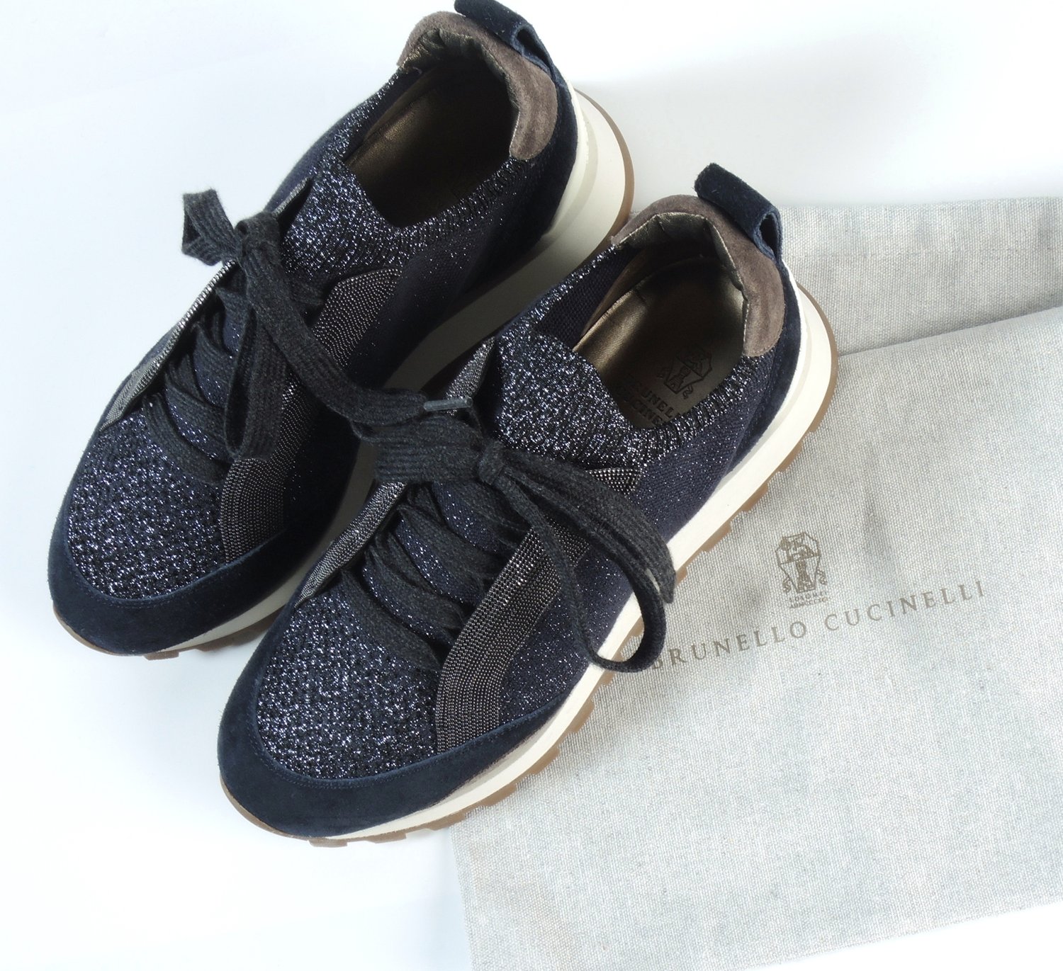 BRUNELLO CUCINELLI Sparkly Navy Sneakers (38.5) — Seams to Fit 