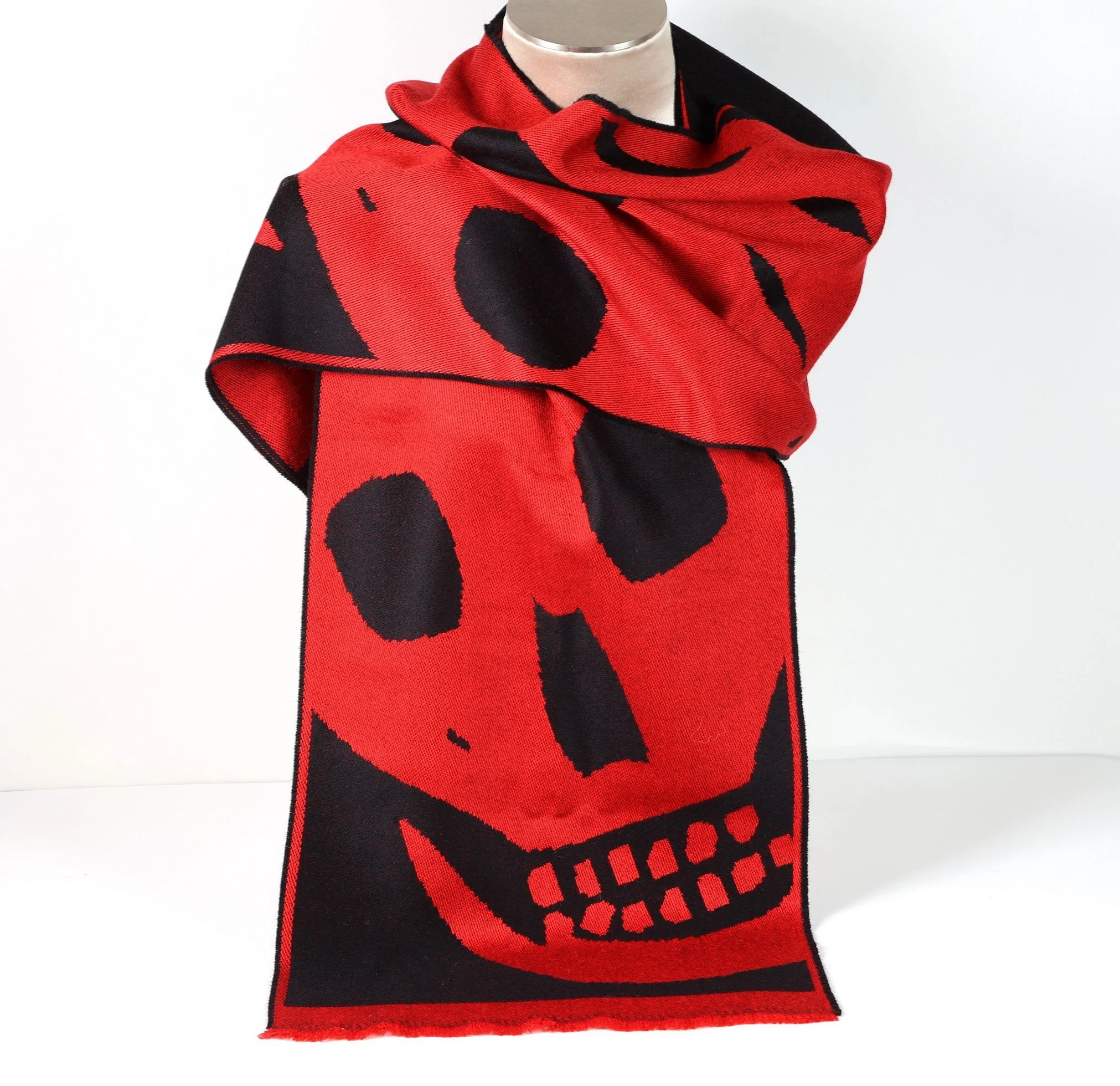 小物 Alexander McQueen Red Skull Scarf Alexander McQueen Red Skull Scarf