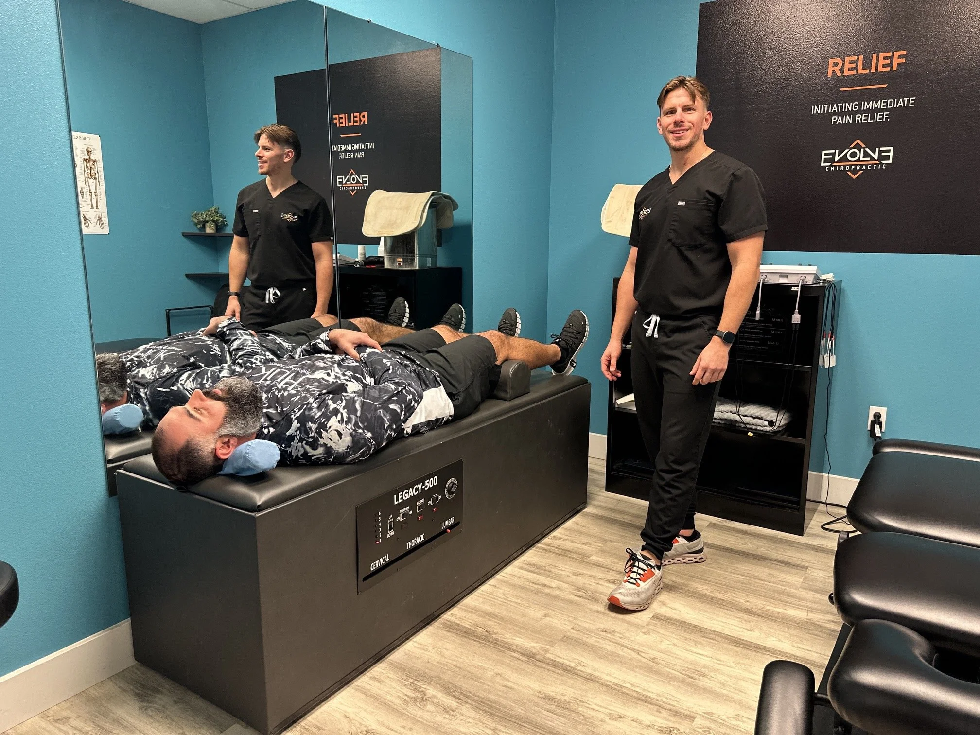 Intersegmental traction therapy at Evolve Chiropractic in Dripping Springs