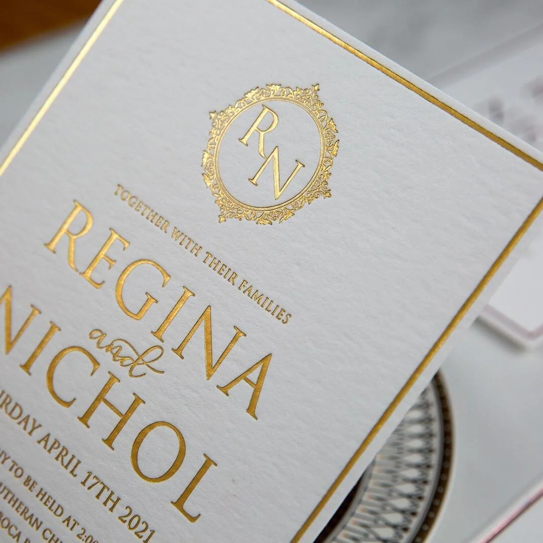 Foil con letter press