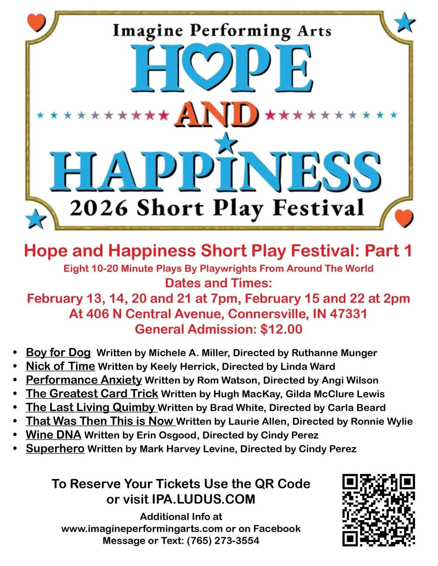 If you will be near Connersville IN next month, tickets are now on sale to see my show &ldquo;Wine DNA&rdquo; at Imagine Performing Arts. Along with some other wonderful shows.