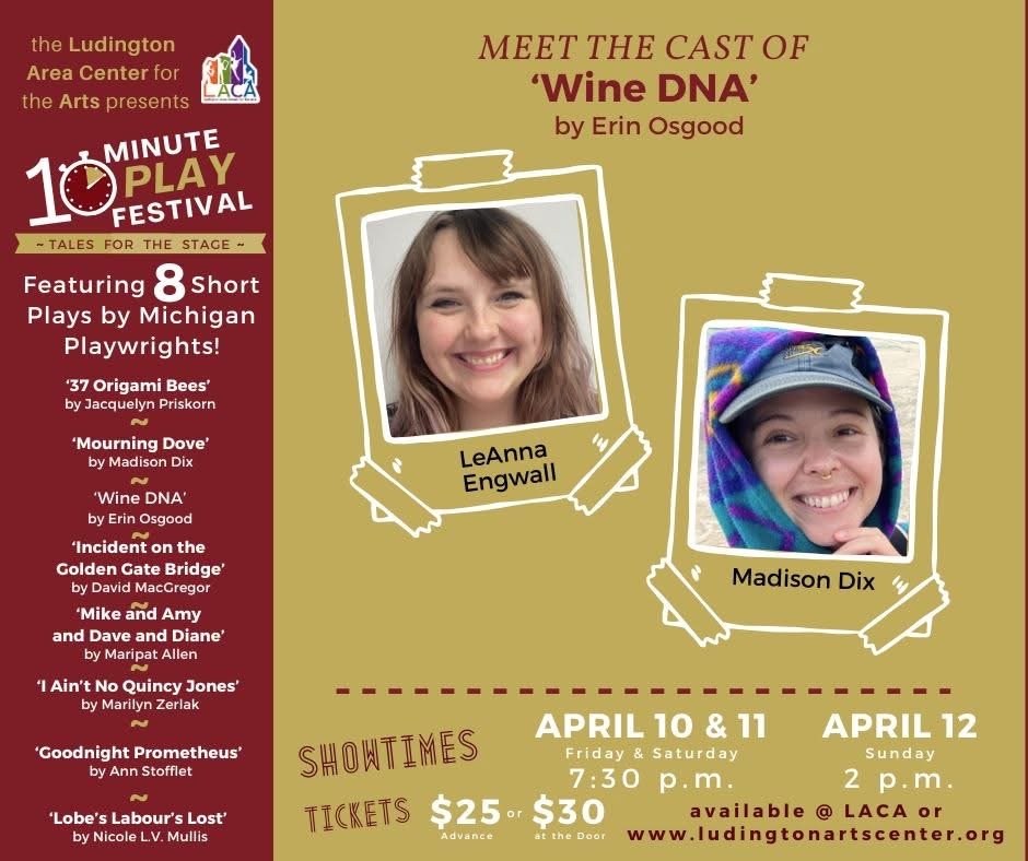 Ludington Area Center for the Arts 10 Minute Play Festival 2026