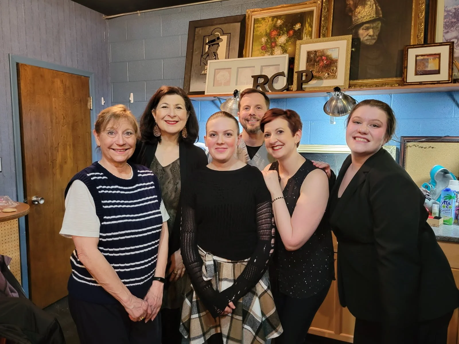 Michigan Premiere @ Rosedale Community Players, 2026 (Pictured: Pamela Mayer, Alexandra LaCombe, Grace Roth, Josh Roth, Jenna Kellie-Pittman & Lily Godau)
