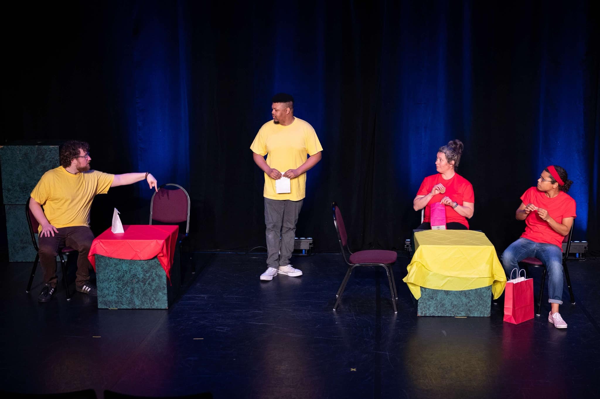 oRANGE at Different Strokes! Performing Arts Collective 369 Play Festival 2025 (Pictured: Daniel Henry, River Spade, Simone Roos Snook & Kirby Gibson)