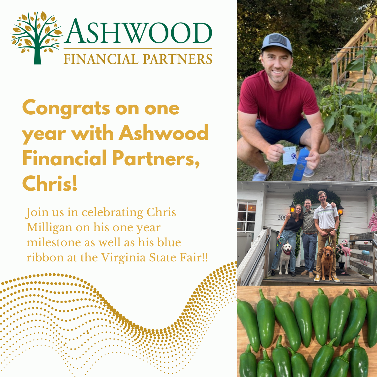 Celebrating One Year with Chris Milligan at Ashwood Financial Partners