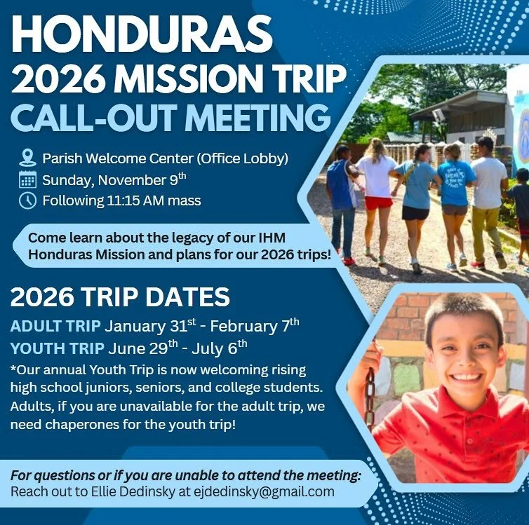 We have confirmed the dates for two of our 2026 brigades! There is a call-out meeting at @ihmindyparish this Sunday, November 9th following the 11:25 am mass.
Want to know more but can&rsquo;t attend the call-out meeting? Reach out to FHC Board membe