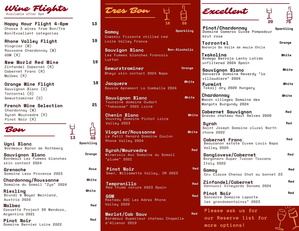 Menu — Amelie San Francisco