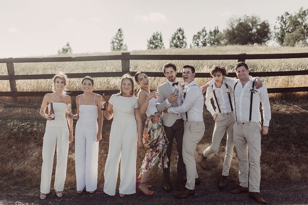 Breaking the rules: A bride in colour. A bridal possie in white⁠
⁠
~ how did you break the rules on your wedding day?⁠
⁠
Venue @theriverstoneestate⁠
📷 credit @jacksongrantweddings ⁠
👰🏻 @Sonjabishopp ⁠
🤵🏼 paul ⁠
👗@kookai white top &amp; @stitche