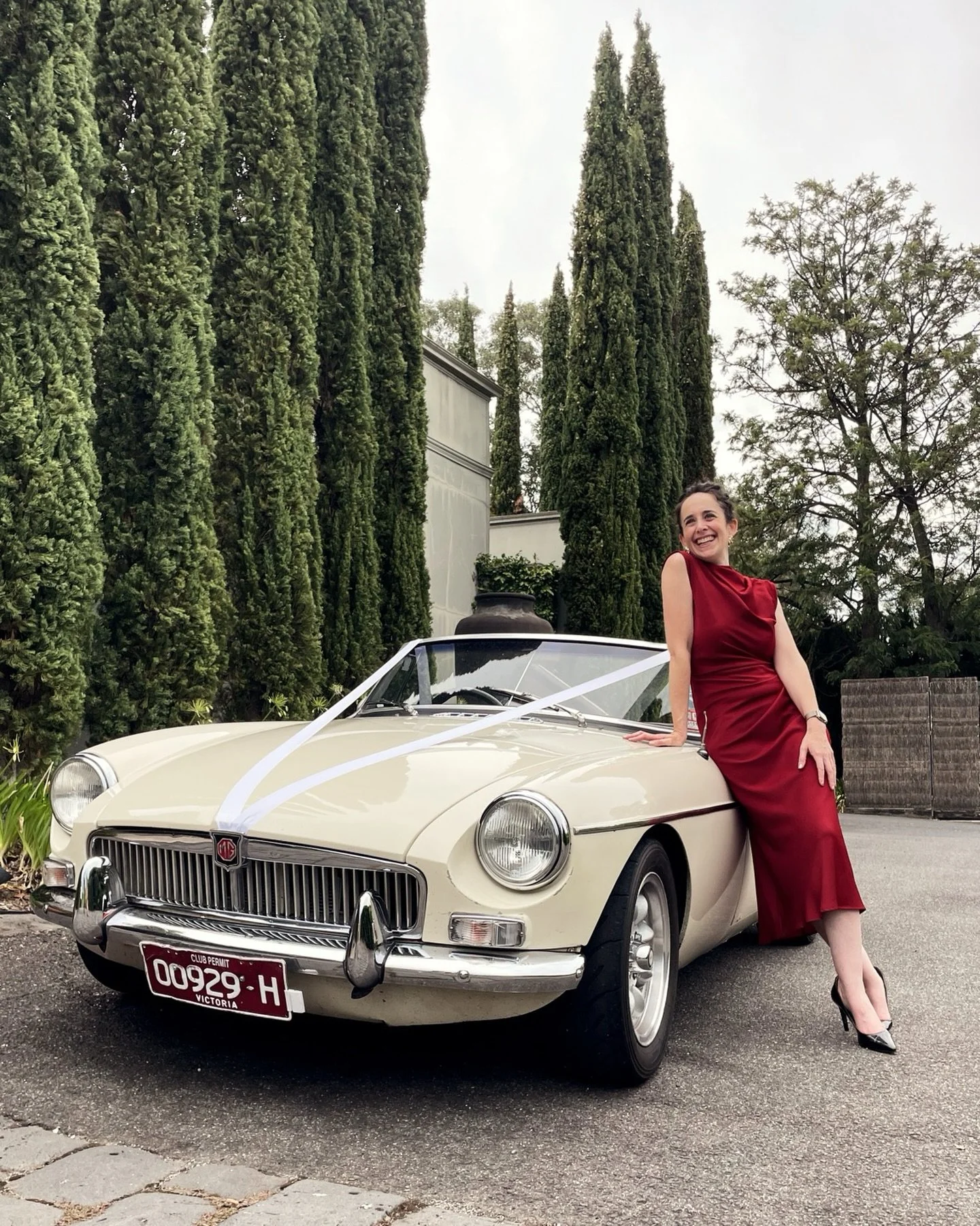 &ldquo;One day&hellip;&rdquo; she dreams, &ldquo;One day I too will arrive everywhere in a vintage car. Even to Woolies. Maybe especially to Woolies&rdquo;. 
Until that day comes, Kimberley will continue to pose with a vintage car at every available 