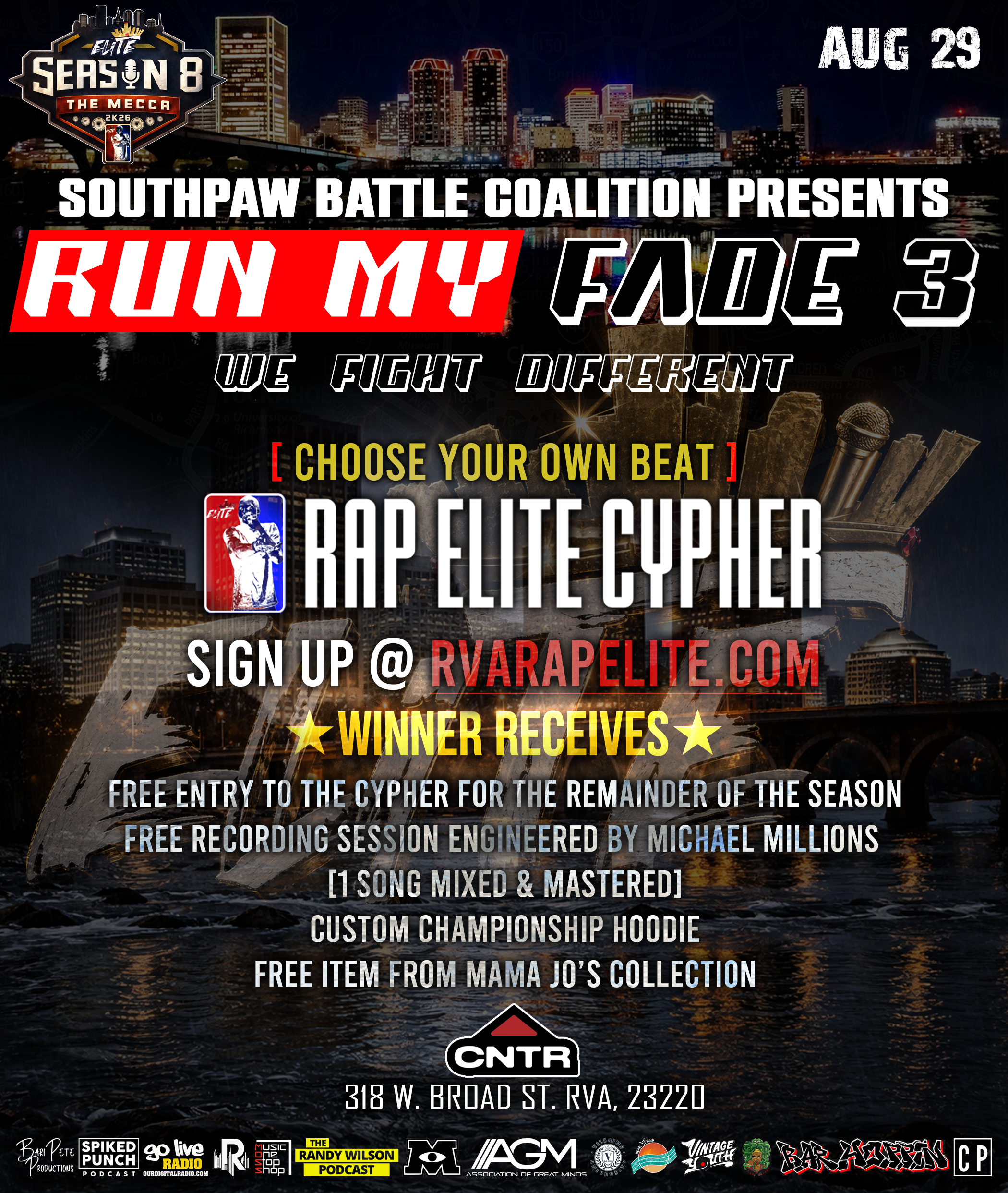 RVA Rap Elite: RUN MY FADE 3 CYPHER (Finale Cypher Bring Your Own Beat)