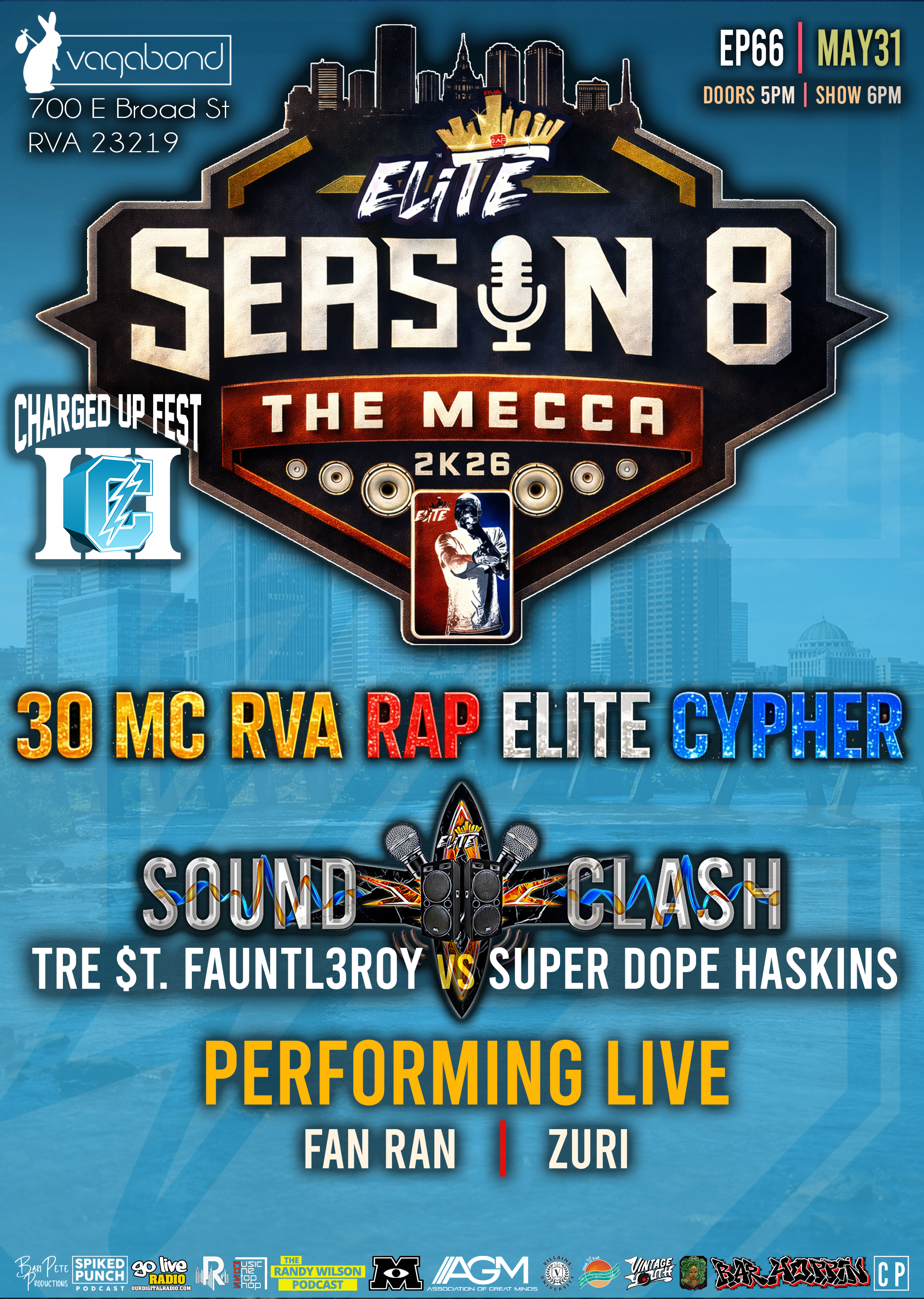 Advanced Tickets for RVA Rap Elite Episode 66 CHARGED UP FEST EDITION  (5/31 - 5pm)