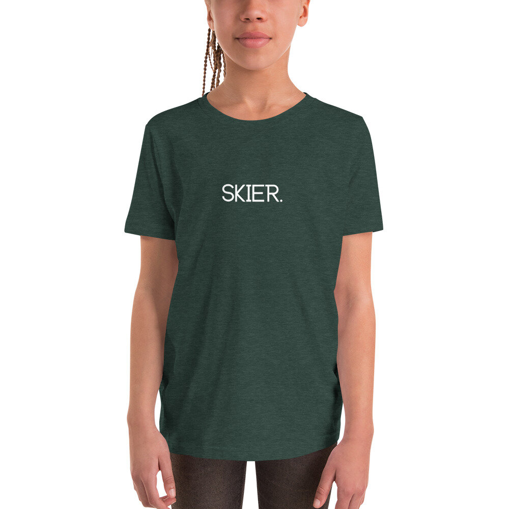 Skier | Youth Short Sleeve T-Shirt | Heather Forest
