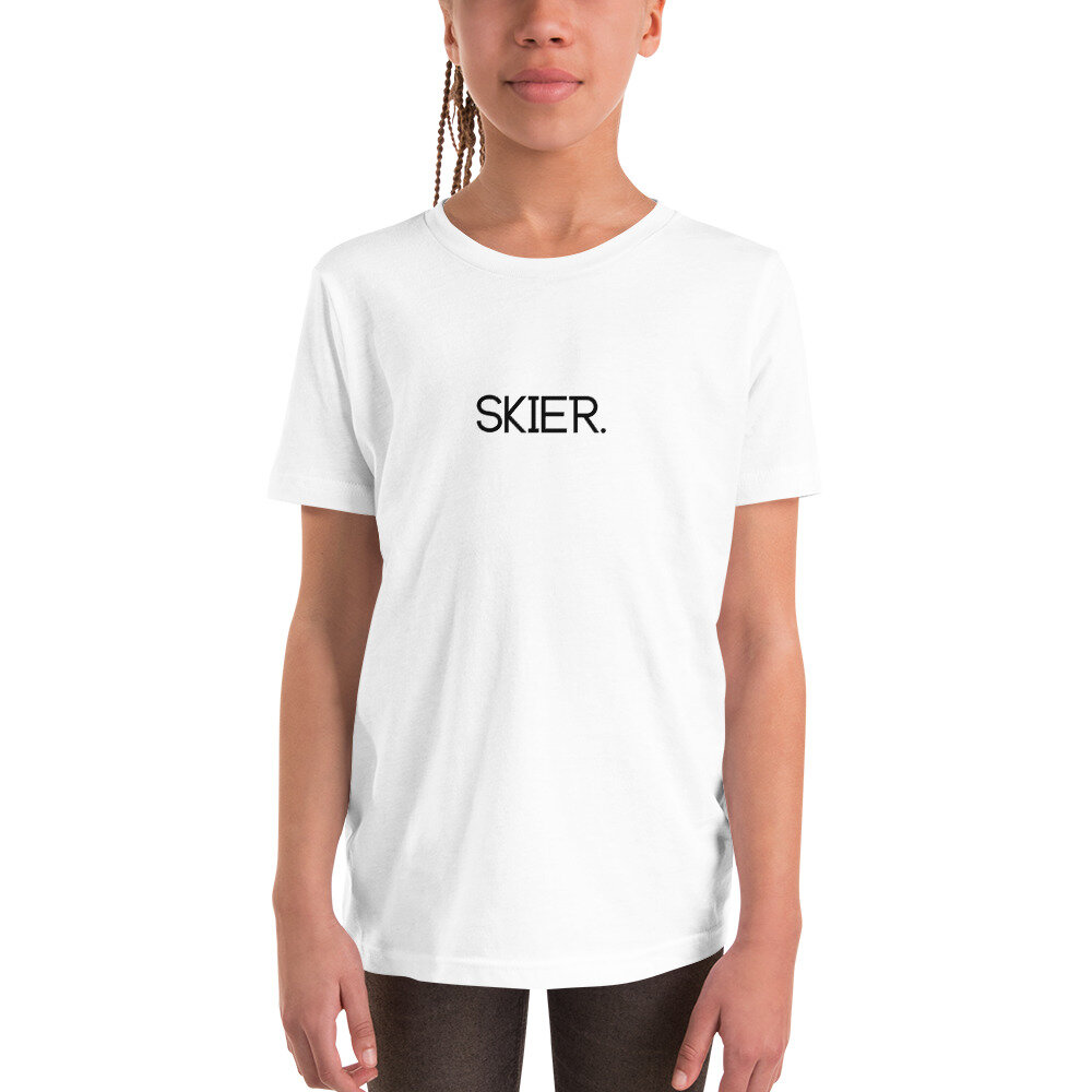 Skier | Youth Short Sleeve T-Shirt | White