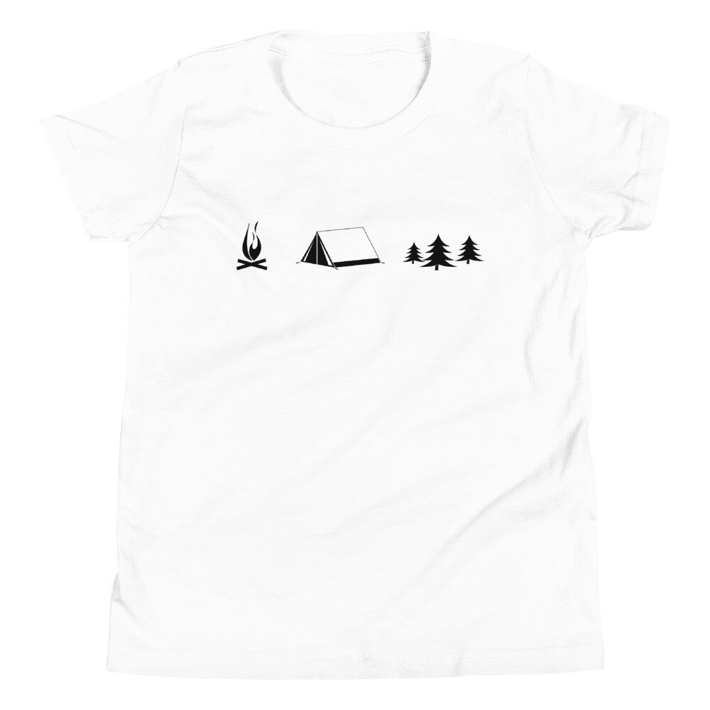 Lets Go Camping | Youth Short Sleeve T-Shirt | White