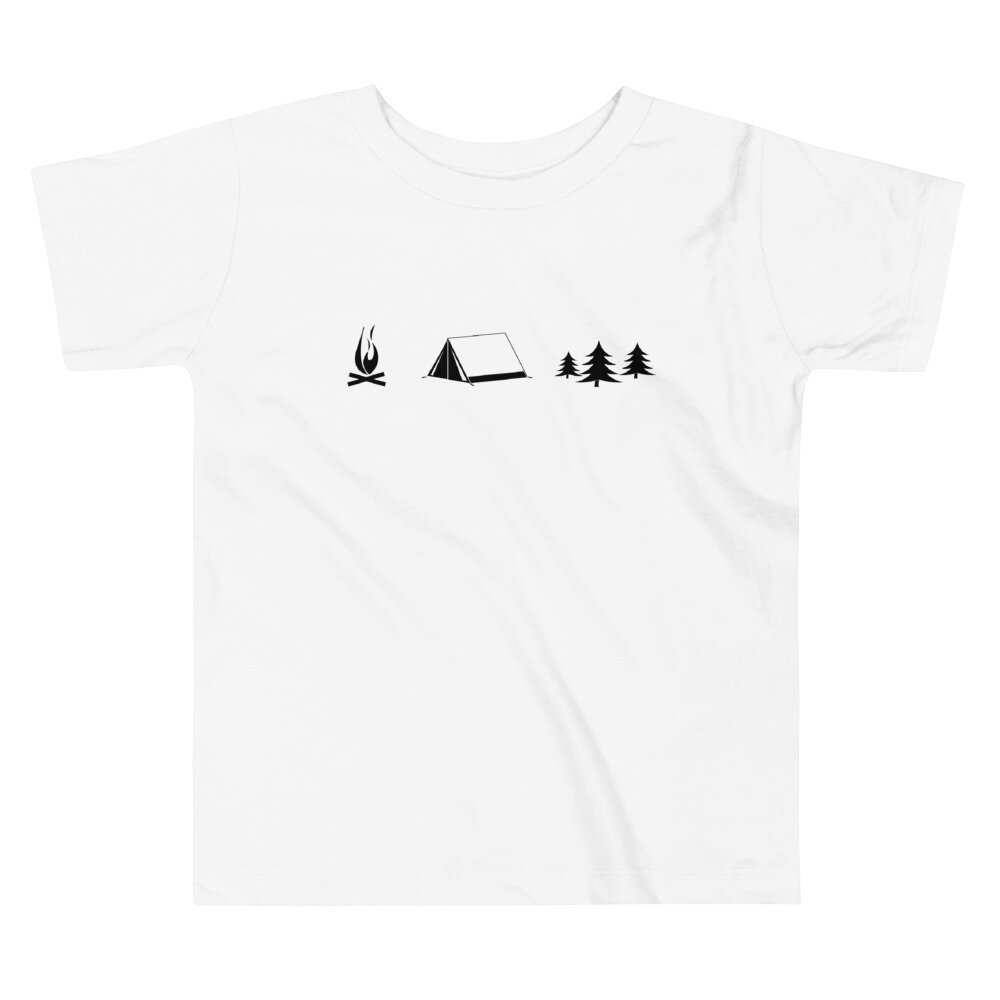 Let's Go Camping | Toddler Short Sleeve T-Shirt (White)