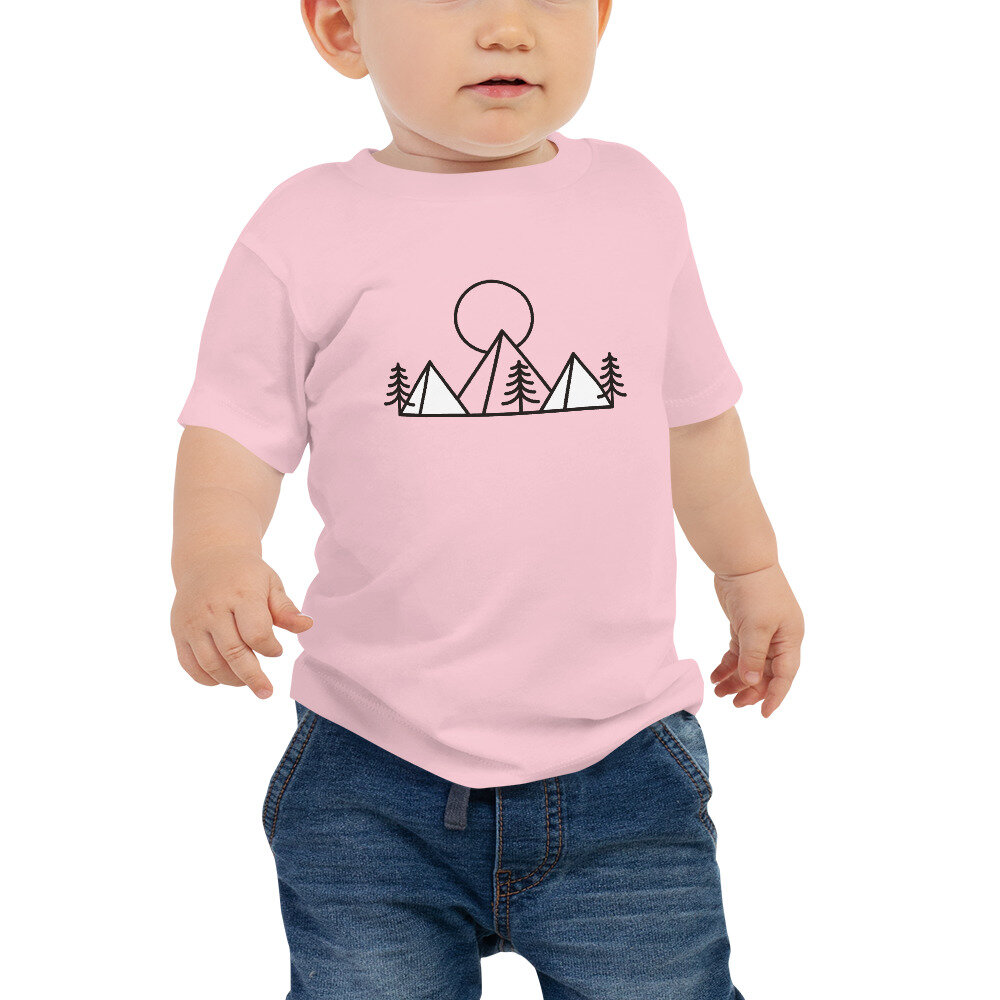Minimalist Mountain | Infant Short Sleeve T-Shirt (Pink)