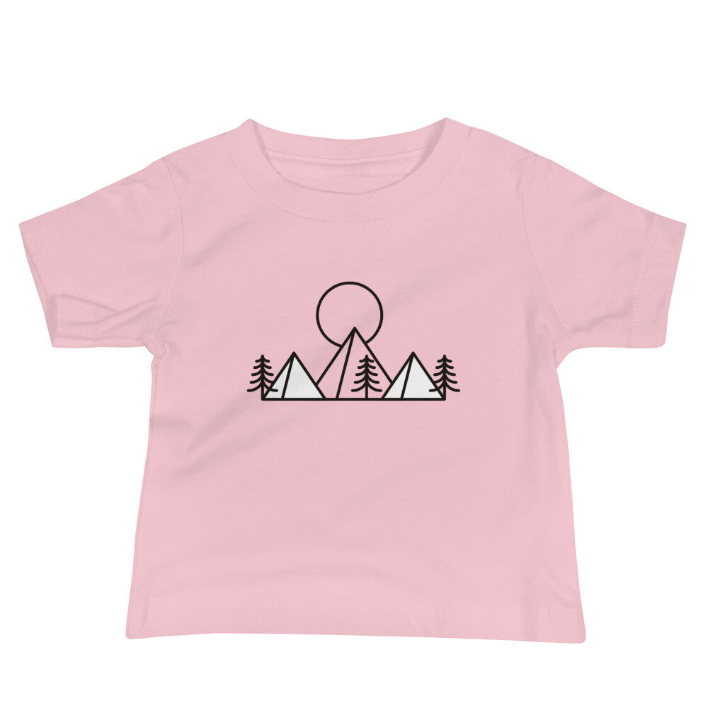 Minimalist Mountain | Infant Short Sleeve T-Shirt (Pink)
