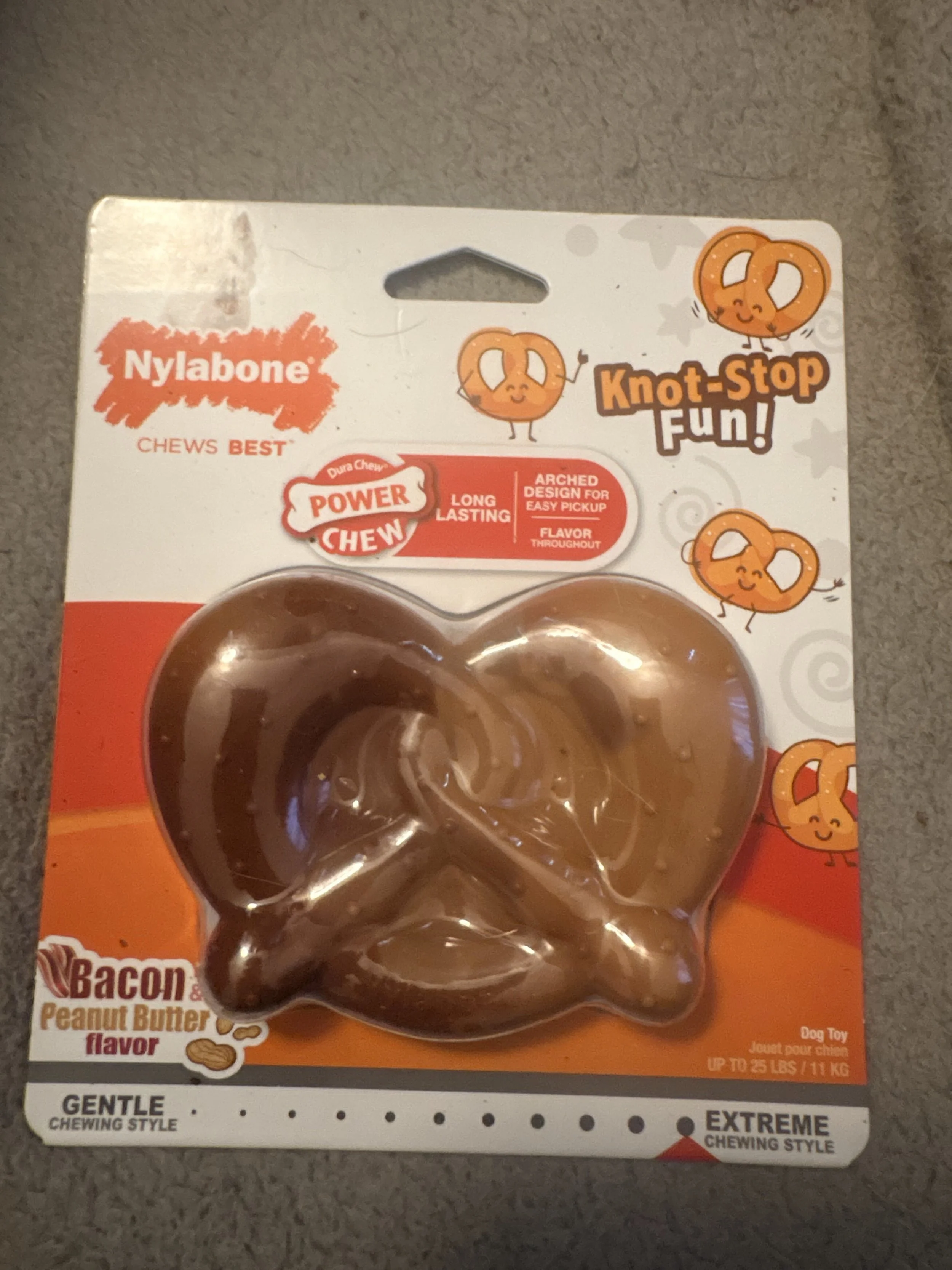 Nylabone Power Chew Pretzel – Bacon & Peanut Butter Flavor