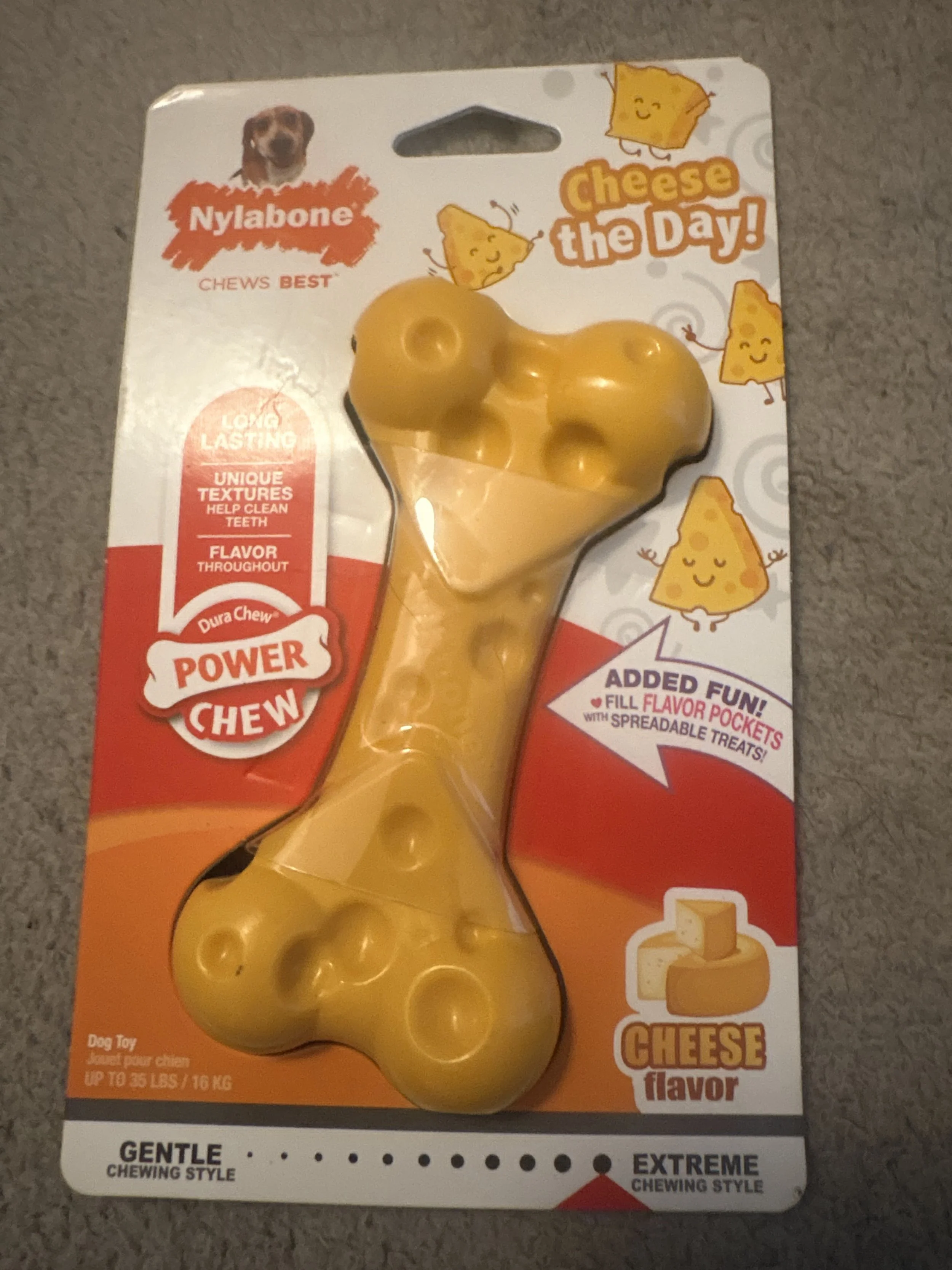 Nylabone "Cheese the Day" Power Chew – Cheese Flavor