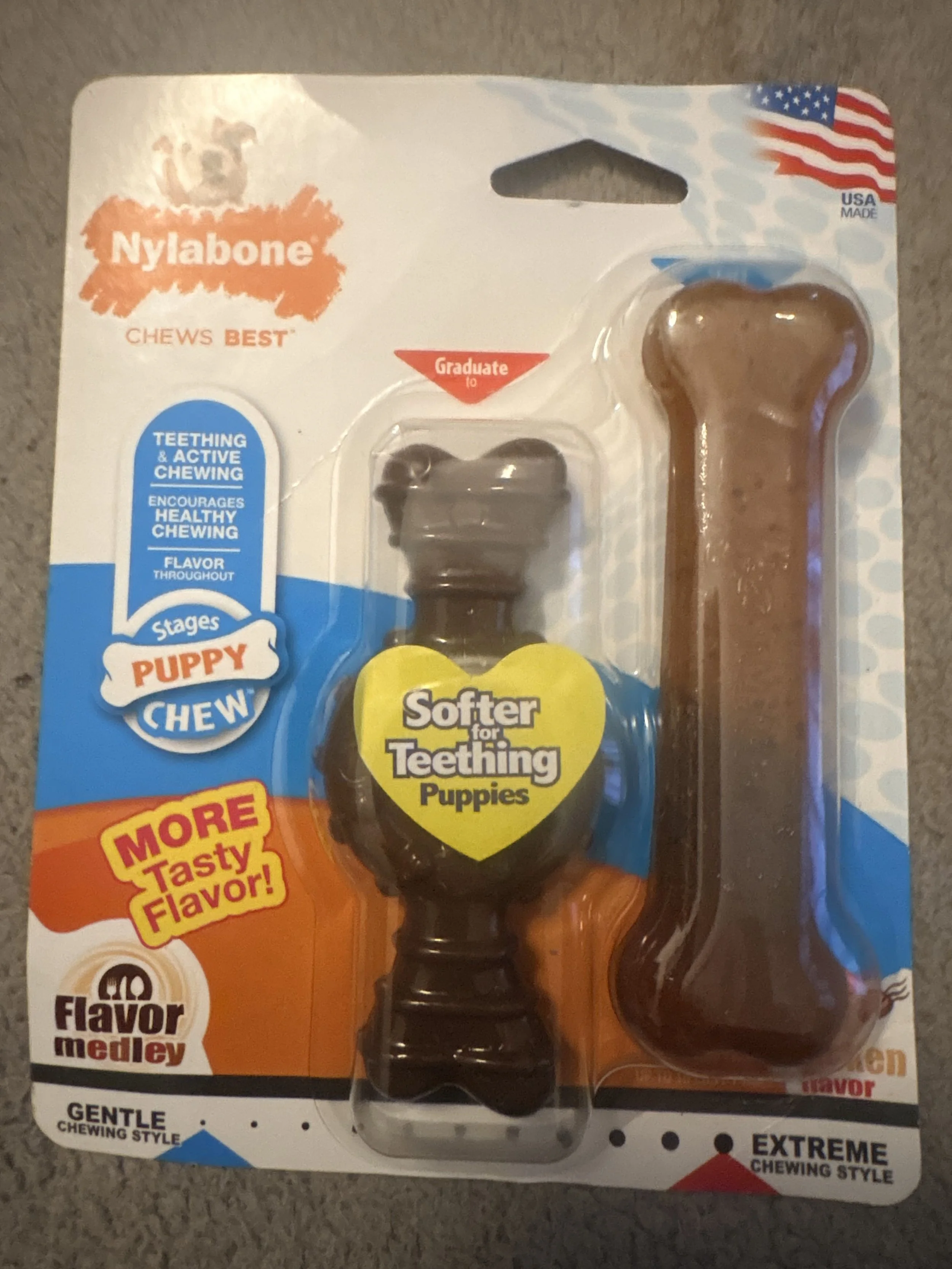 Nylabone Puppy Chew Flavor Medley 2-Pack