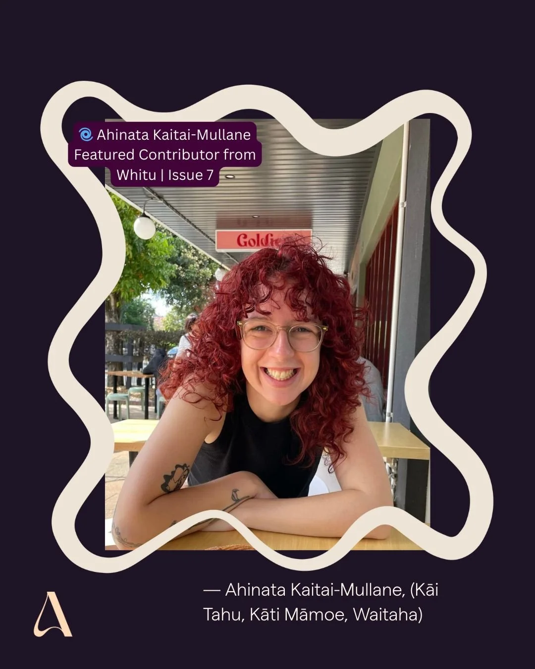 Meet Ahinata Kaitai-Mullane 

(Kāi Tahu, Kāti Māmoe, Waitaha)&mdash;a PhD student, writer, and thinker whose work moves through the intersections of gender, Kāi Tahuness, and creative expression.

In Whitu | Issue 7, she reimagines atua wāhine as hil