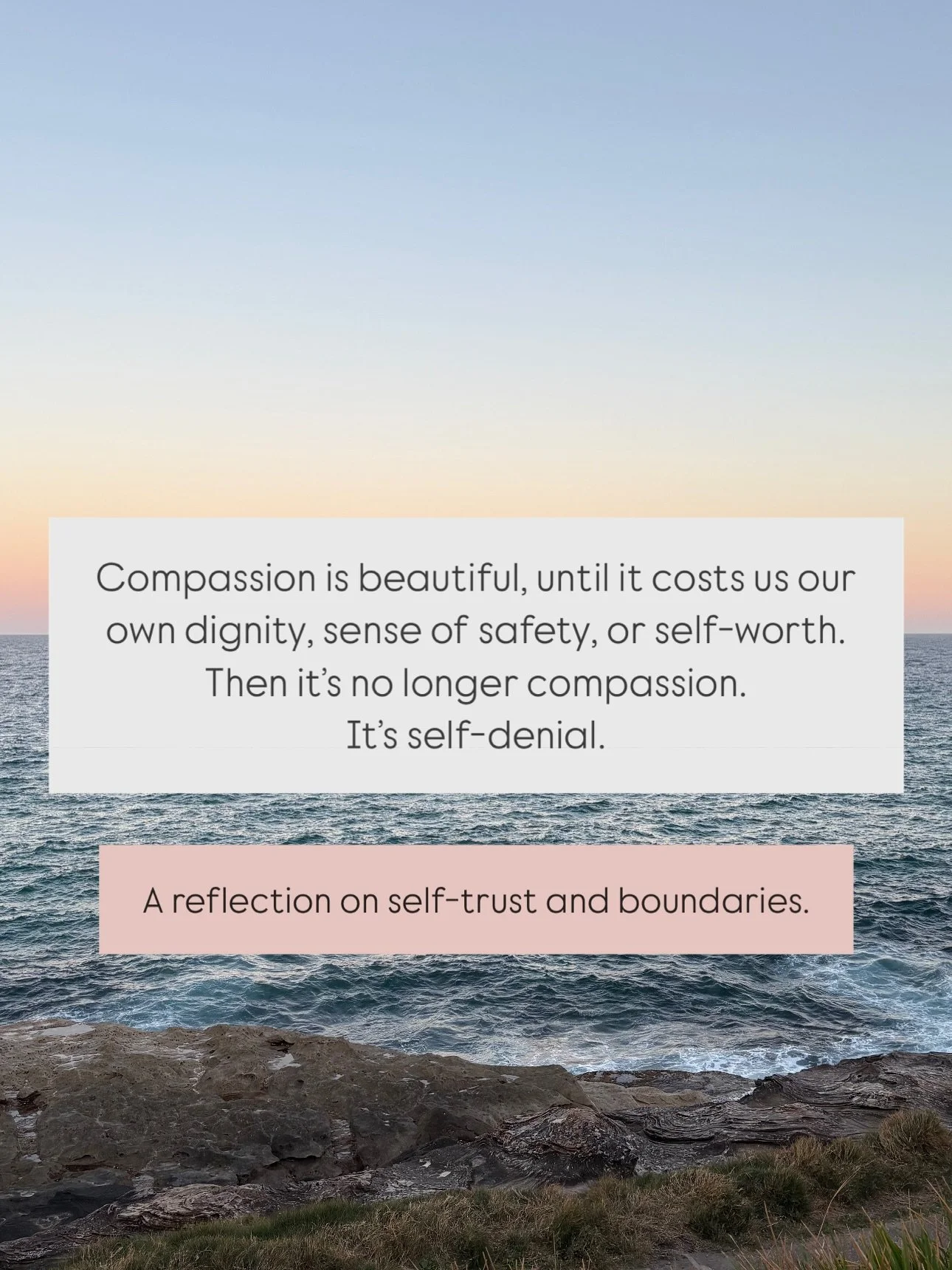 𝗖𝗼𝗺𝗽𝗮𝘀𝘀𝗶𝗼𝗻 𝗮𝗻𝗱 𝘂𝗻𝗱𝗲𝗿𝘀𝘁𝗮𝗻𝗱𝗶𝗻𝗴 𝗮𝗿𝗲 𝗯𝗲𝗮𝘂𝘁𝗶𝗳𝘂𝗹, 𝘂𝗻𝘁𝗶𝗹 𝘁𝗵𝗲𝘆 𝗰𝗼𝘀𝘁 𝘂𝘀 𝗼𝘂𝗿 𝗼𝘄𝗻 𝗱𝗶𝗴𝗻𝗶𝘁𝘆 𝗼𝗿 𝘀𝗲𝗻𝘀𝗲 𝗼𝗳 𝘀𝗮𝗳𝗲𝘁𝘆.⁣
⁣
Many of us have learned to justify, overlook, or explain away other