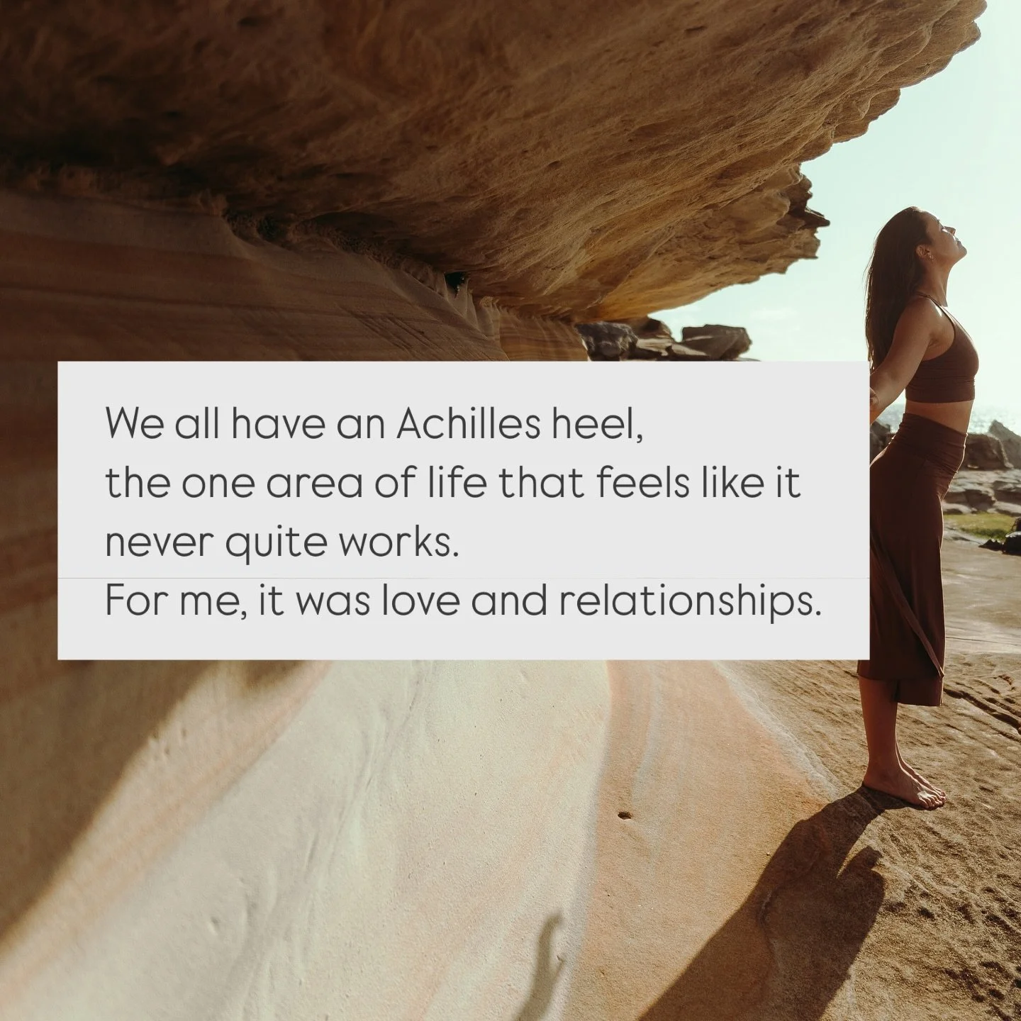 For a long time, love and relationships were my Achilles heel - the area of my life that never quite felt like it worked.⁣
⁣
It no longer feels this way.⁣
⁣
If you&rsquo;ve ever had an Achilles heel in your life, this post is for you 💛