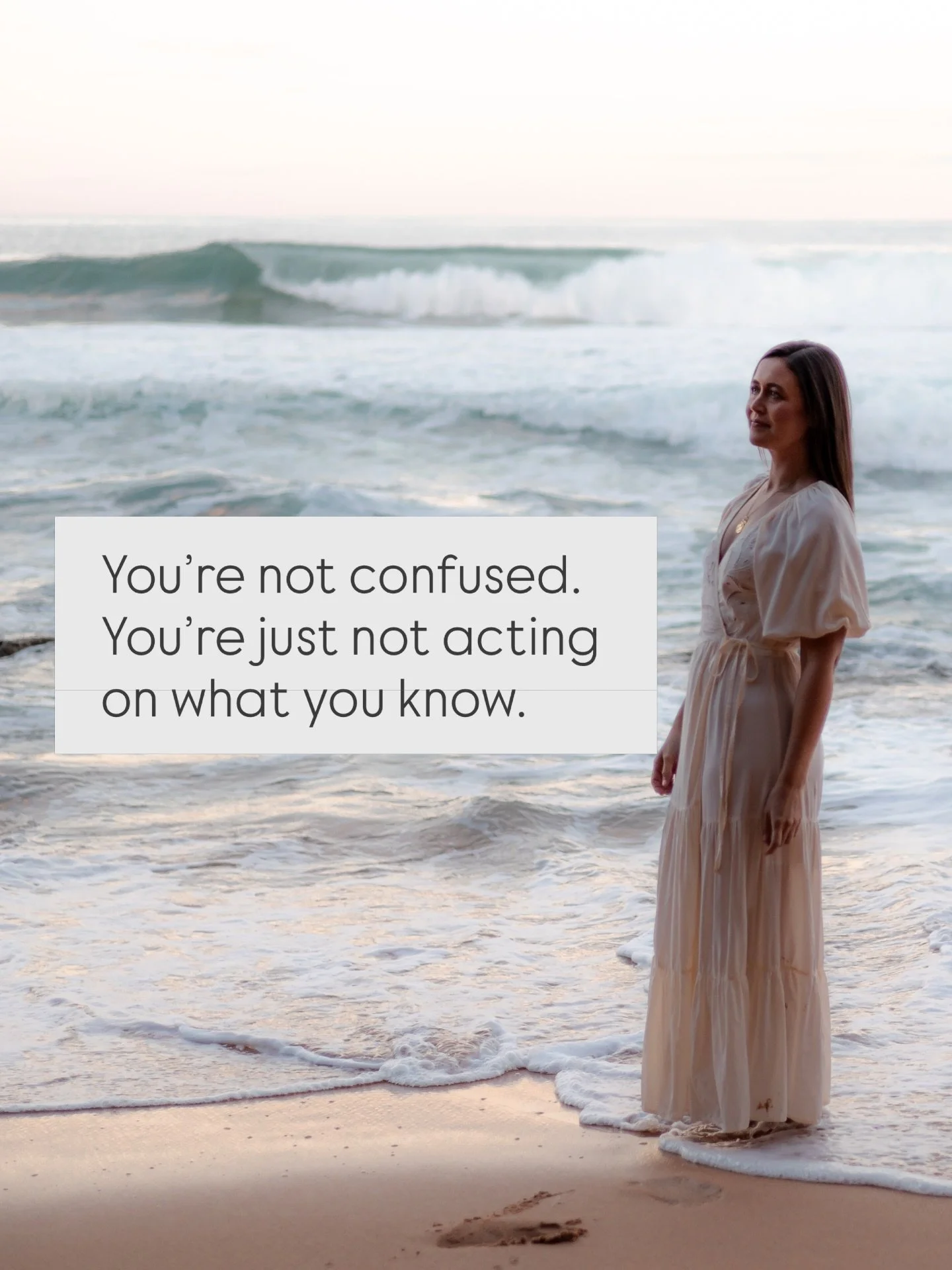 You already know what you want to do. ⁣
⁣
It just doesn&rsquo;t feel possible to act on what you know. ⁣
⁣
There&rsquo;s a difference between knowing something and taking time to act on it, and knowing, but getting caught in thought loops that convin