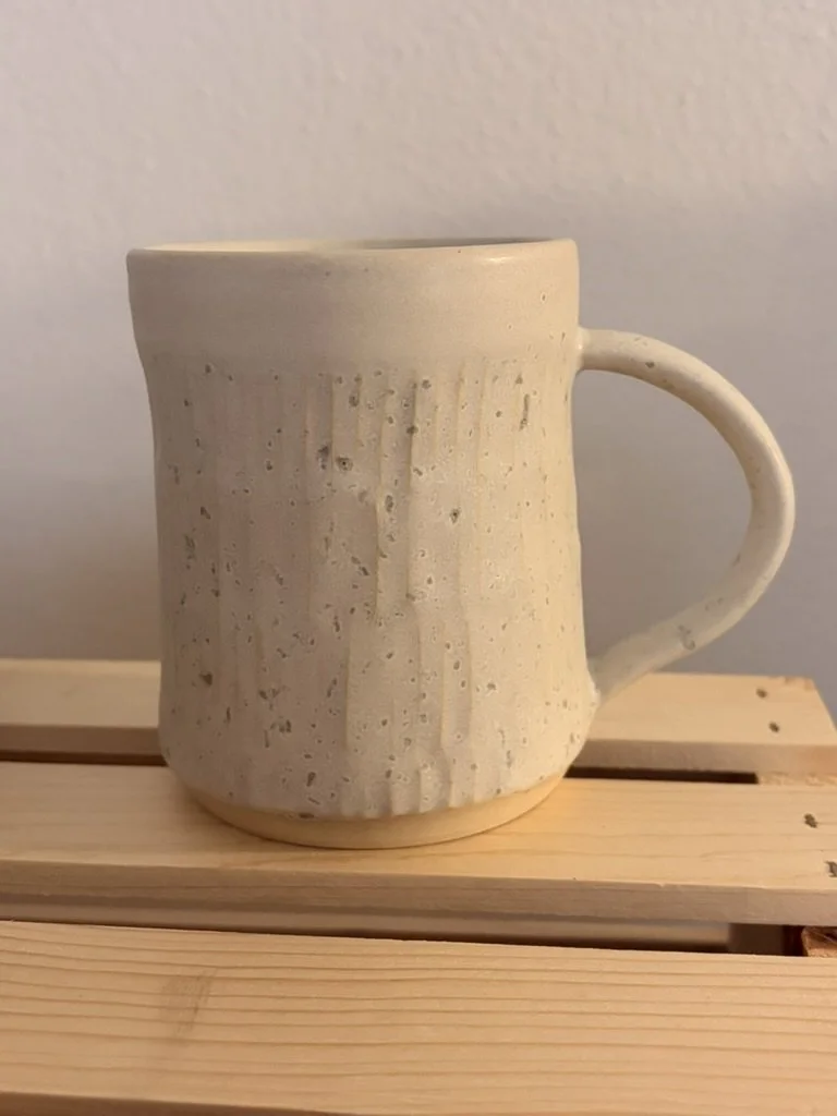 Mug - Textured Ivory and Sage Speckle