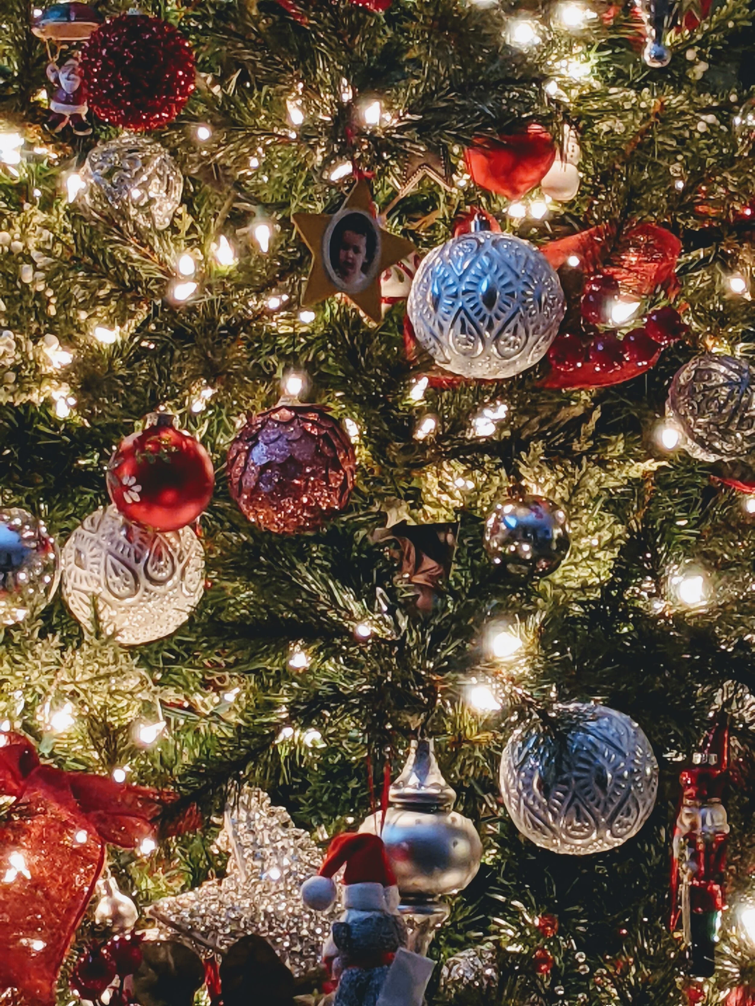 Gratitude Practice 2020 Day 299: Twinkly lights, shiny round bobbles and endless holiday ribbon.