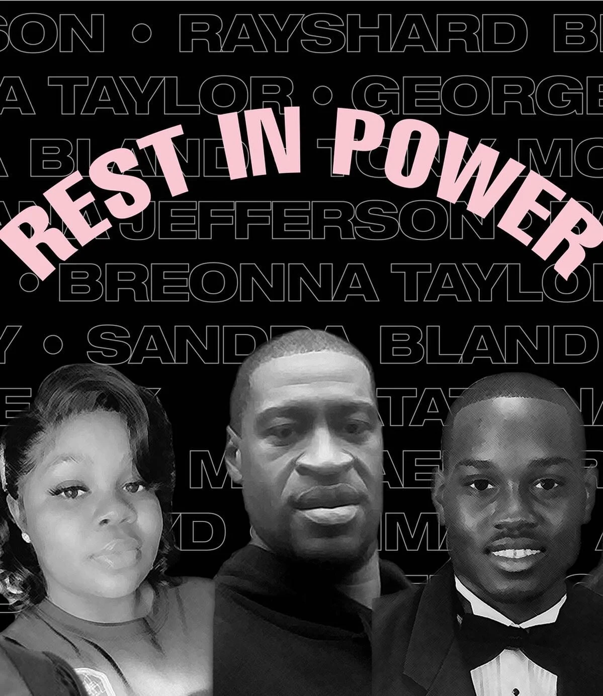 Atatiana Jefferson, Rayshard Brooks, Michael Brown, Breonna Taylor, George Floyd, Ahmaud Arbery, Sandra Bland, Tony McDade, &amp; Michelle Cusseaux.
-
I was listening to the podcast @nprcodeswitch and reflecting on the amount of Black people who die 