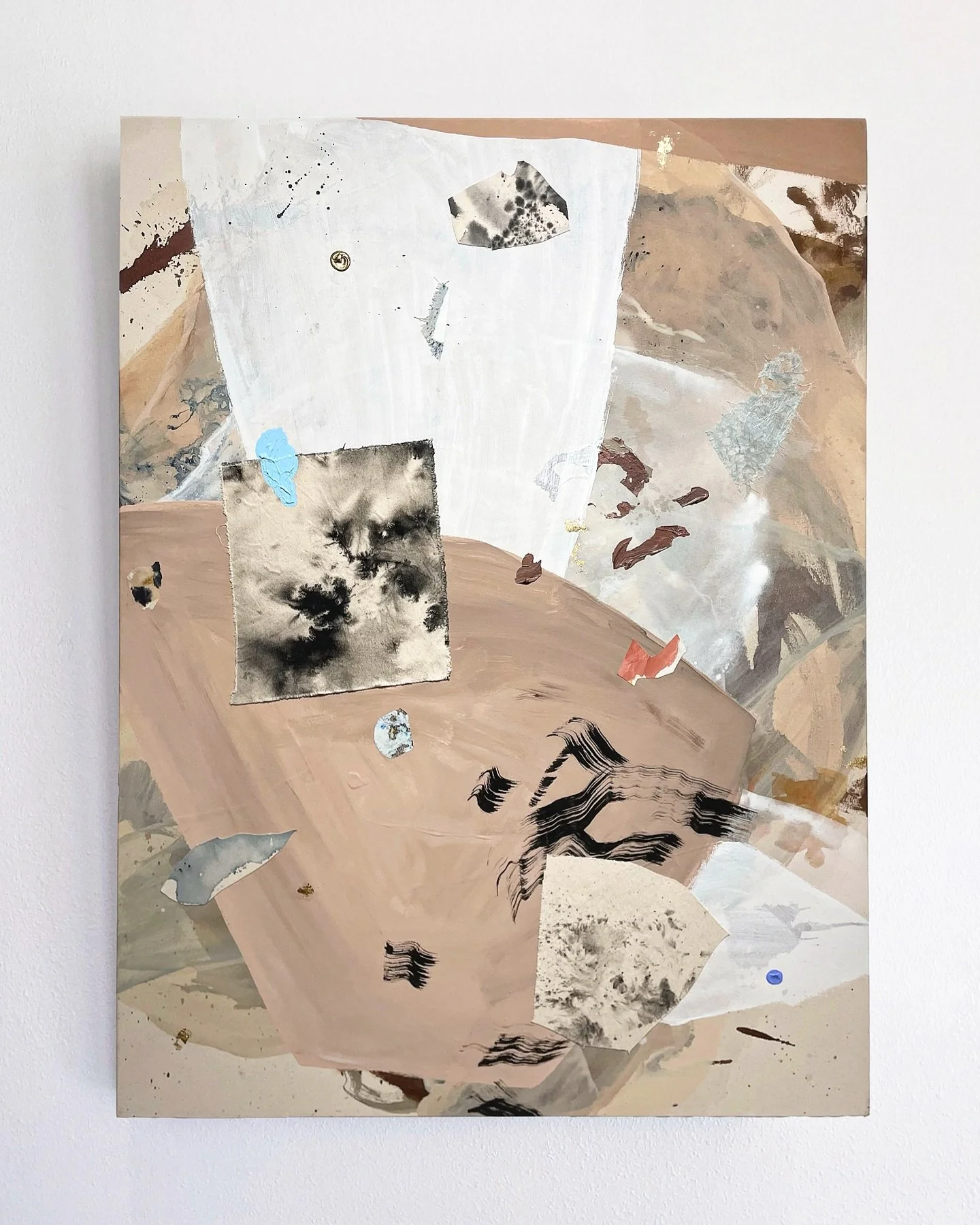 Only a few more days left to see this piece at @douglasflandersgallery! 

&lsquo;All-Encompassing&rsquo; 
48&rdquo;x36&rdquo; 
India ink, indigo dye, acrylic paint, paper collage, gold foil
