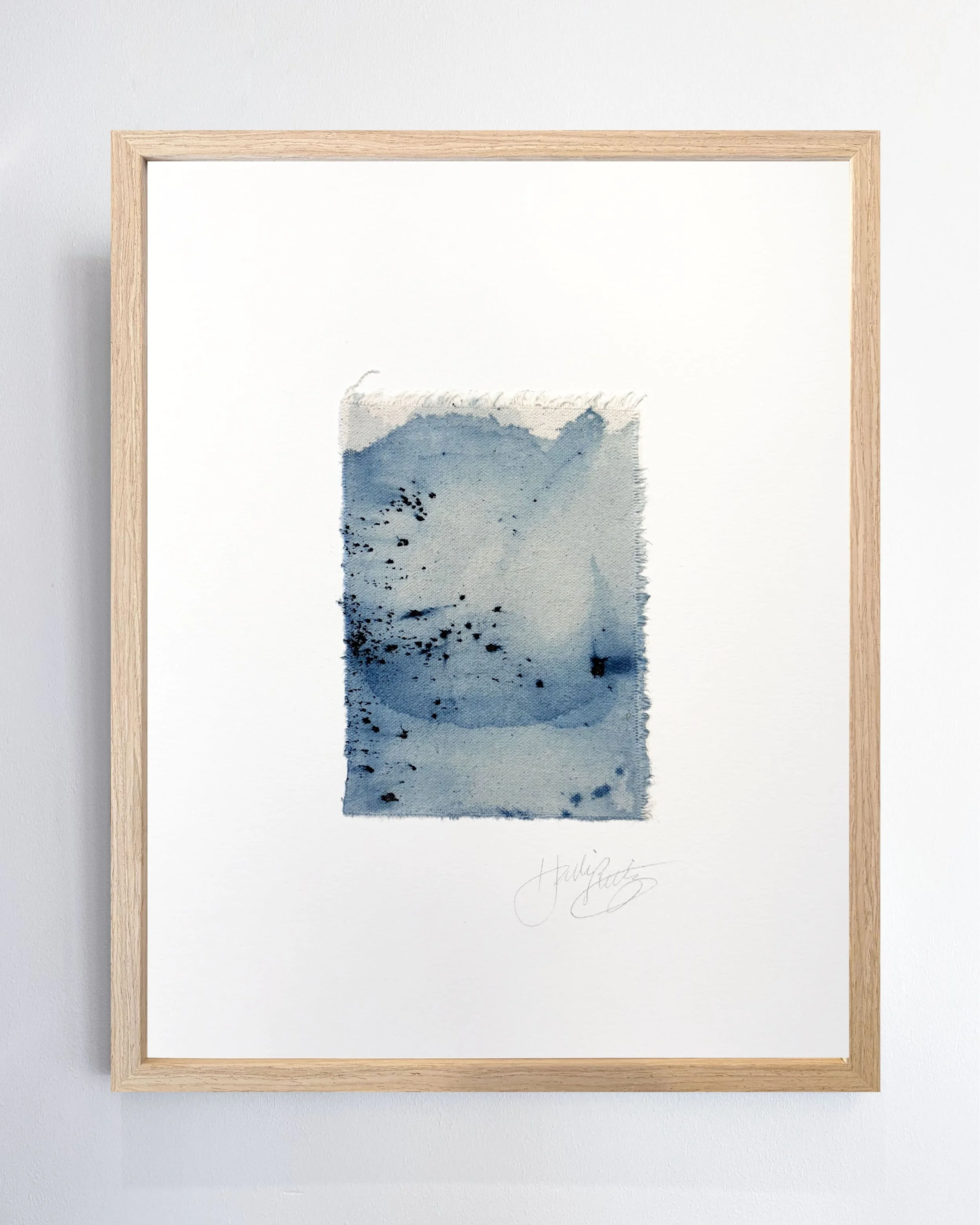 14"x11" Framed Indigo on Canvas -- Original Painting