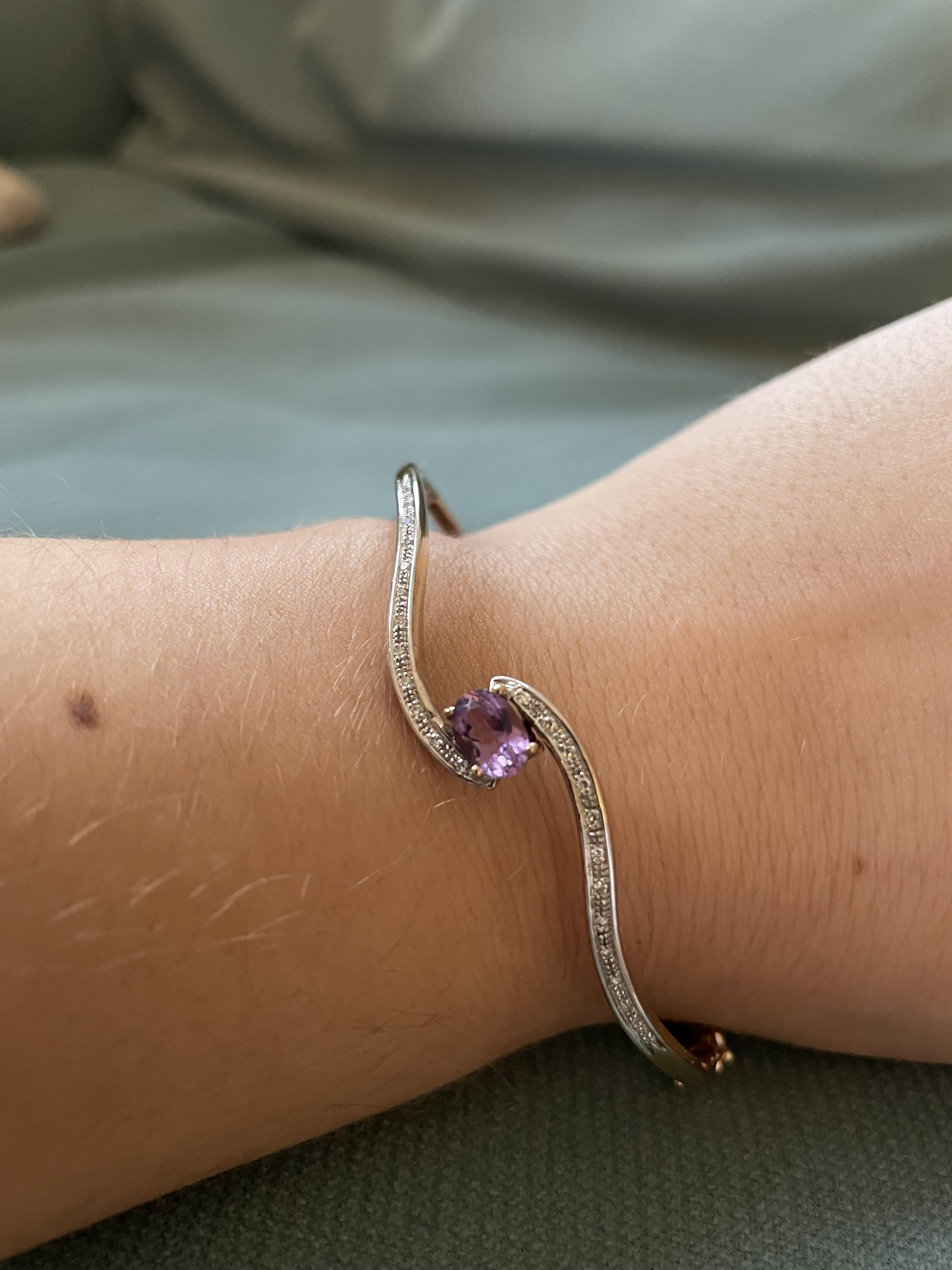 Amethyst & Diamond Bangle