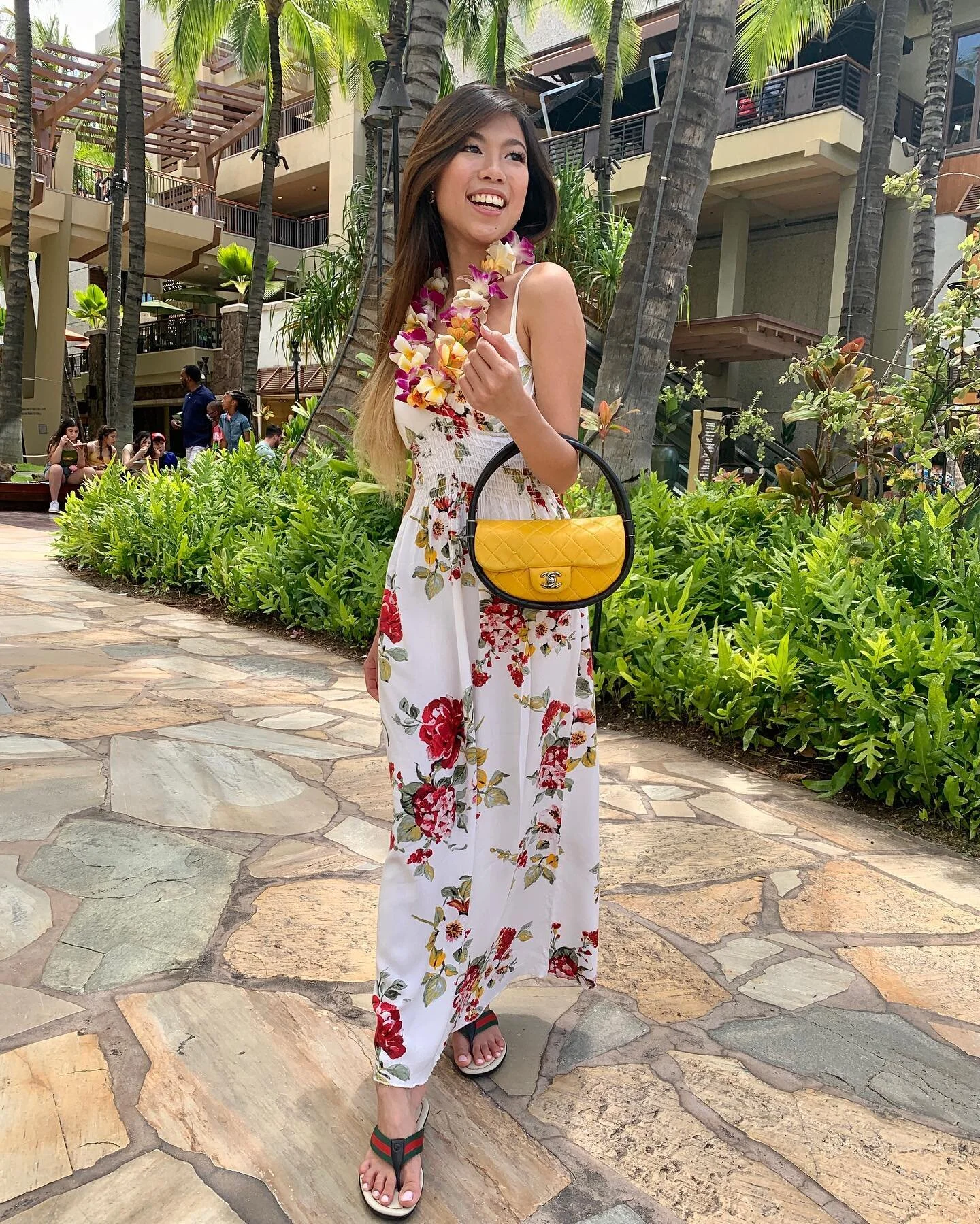 made my own fresh lei 🌸 and woke up in paradise 🥰 #oahu #hawaiivibes